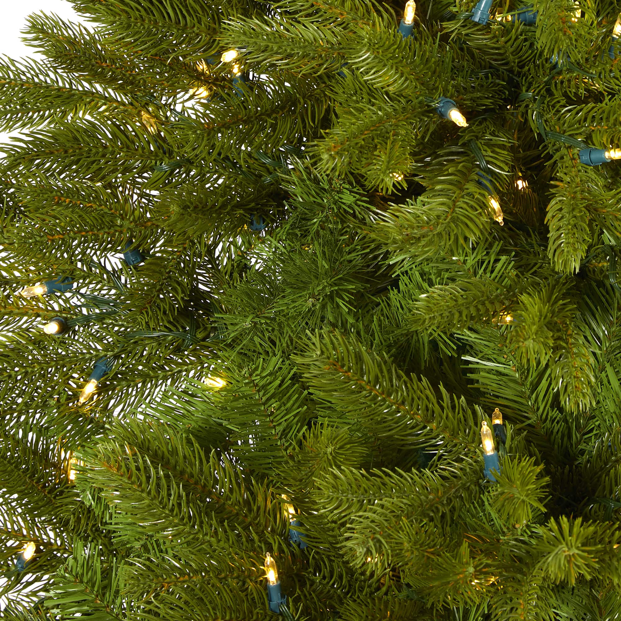 7ft. Pre-Lit Cambridge Spruce Flat Back Artificial Christmas Tree with Warm White Multifunction LED Lights