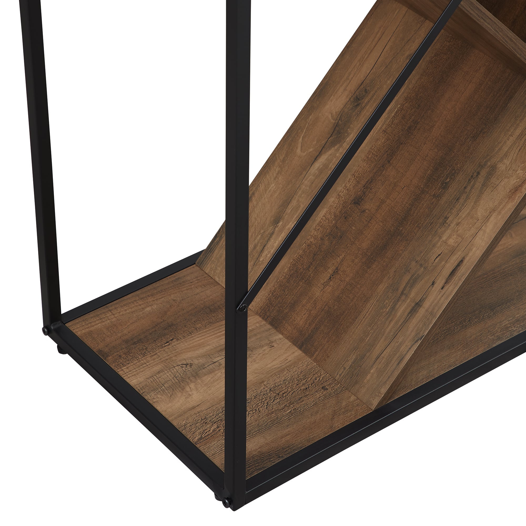 Walker Edison 68" Reclaimed Barnwood V Bookshelf