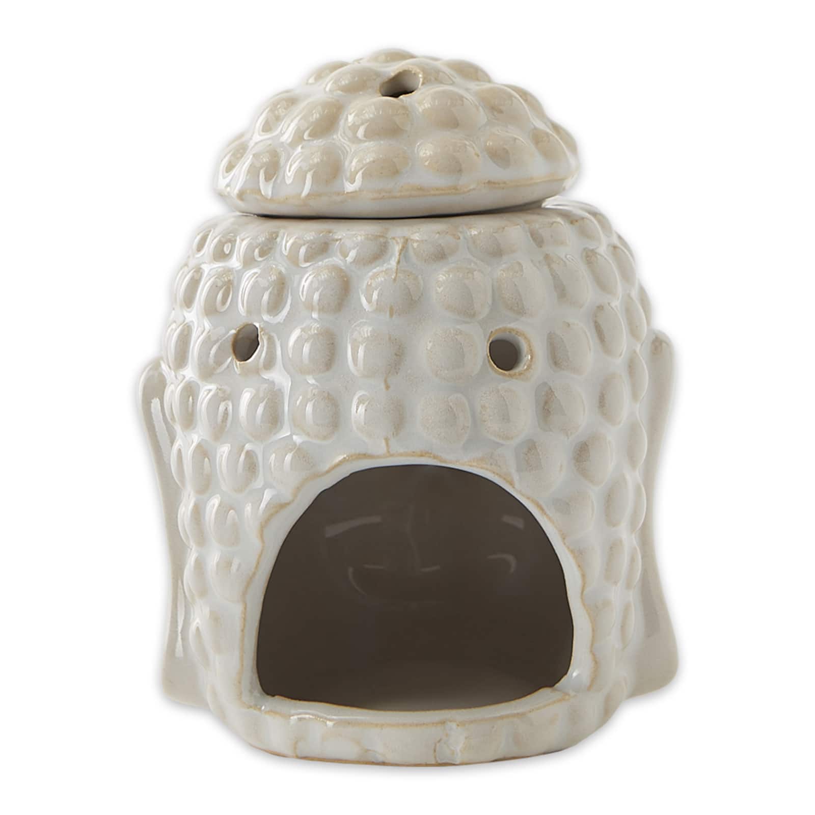 Decorative Cream Peaceful Buddha Essential Frangerance Oil Warmer for Meditation and Relaxing 4.25" x 4" x 5"
