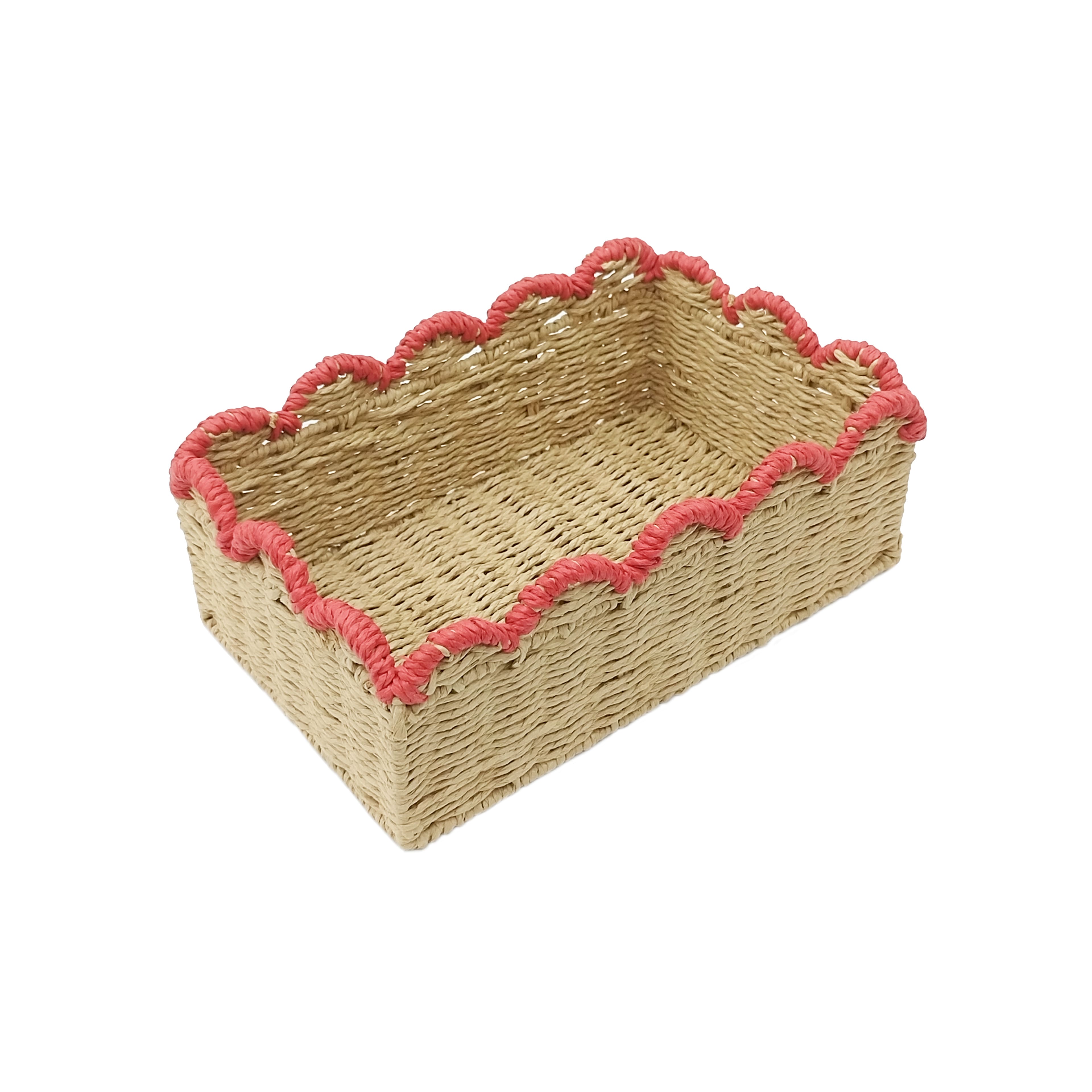 12.5" Red Scalloped Rim Basket by Celebrate It™
