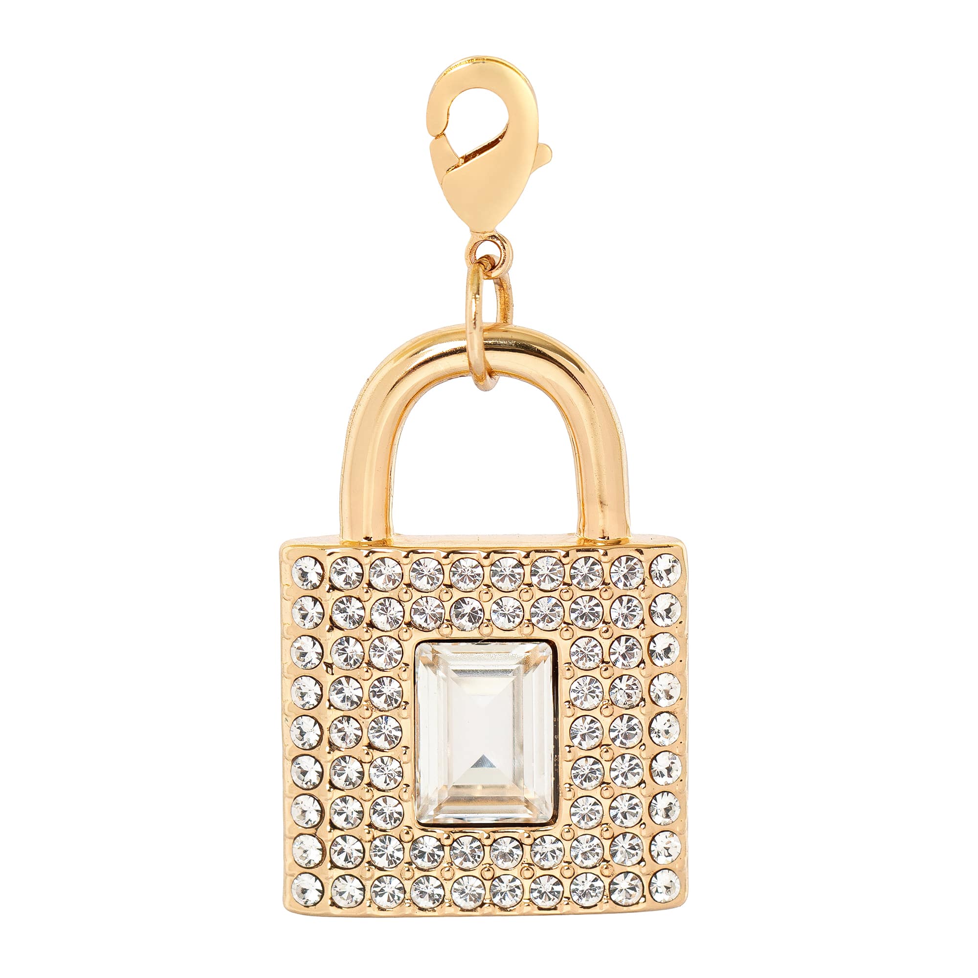 Emerald-Cut Gem Lock Austrian Crystal Charm by Bead Landing™