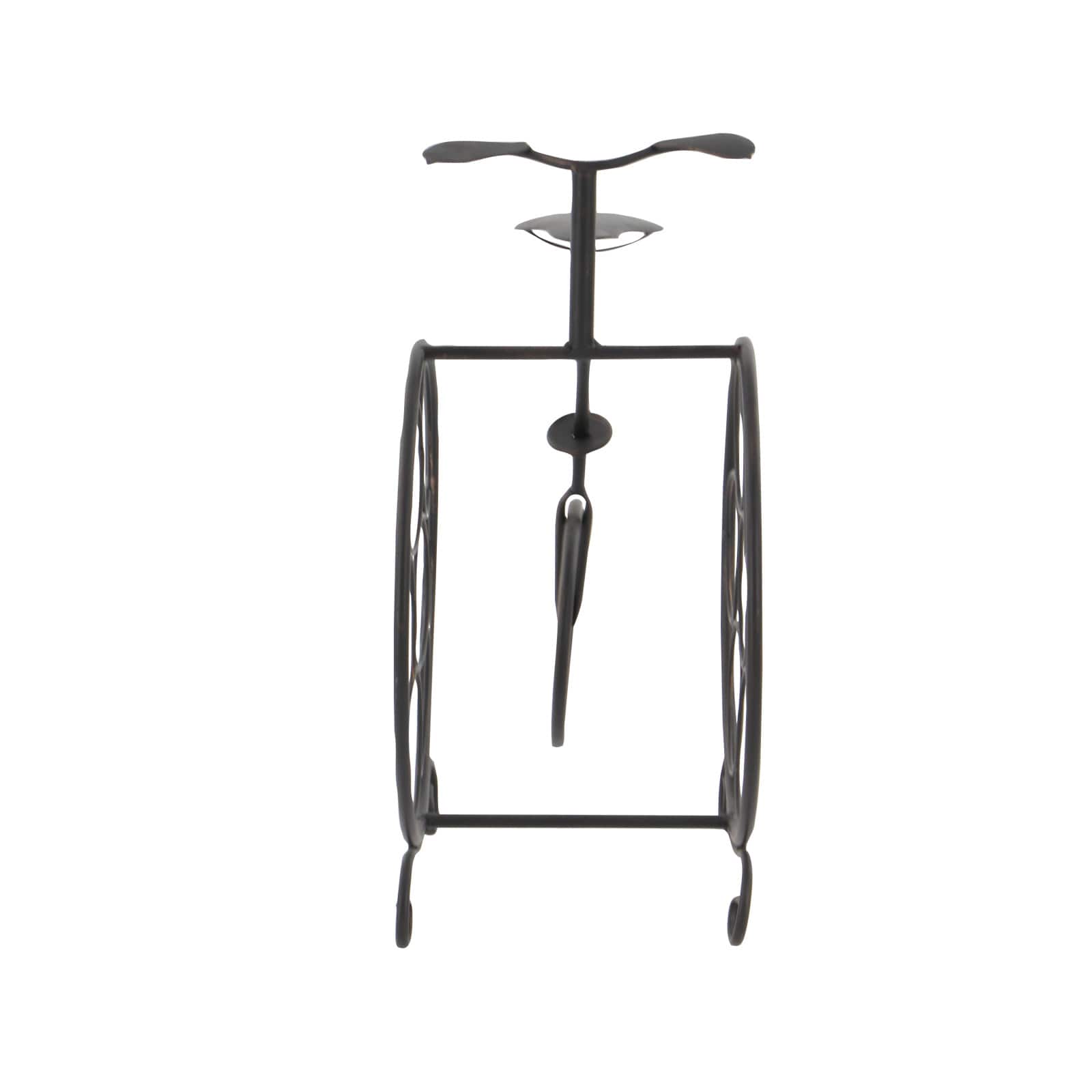 21"  Rustic Brass Bicycle Wine Holder Rack