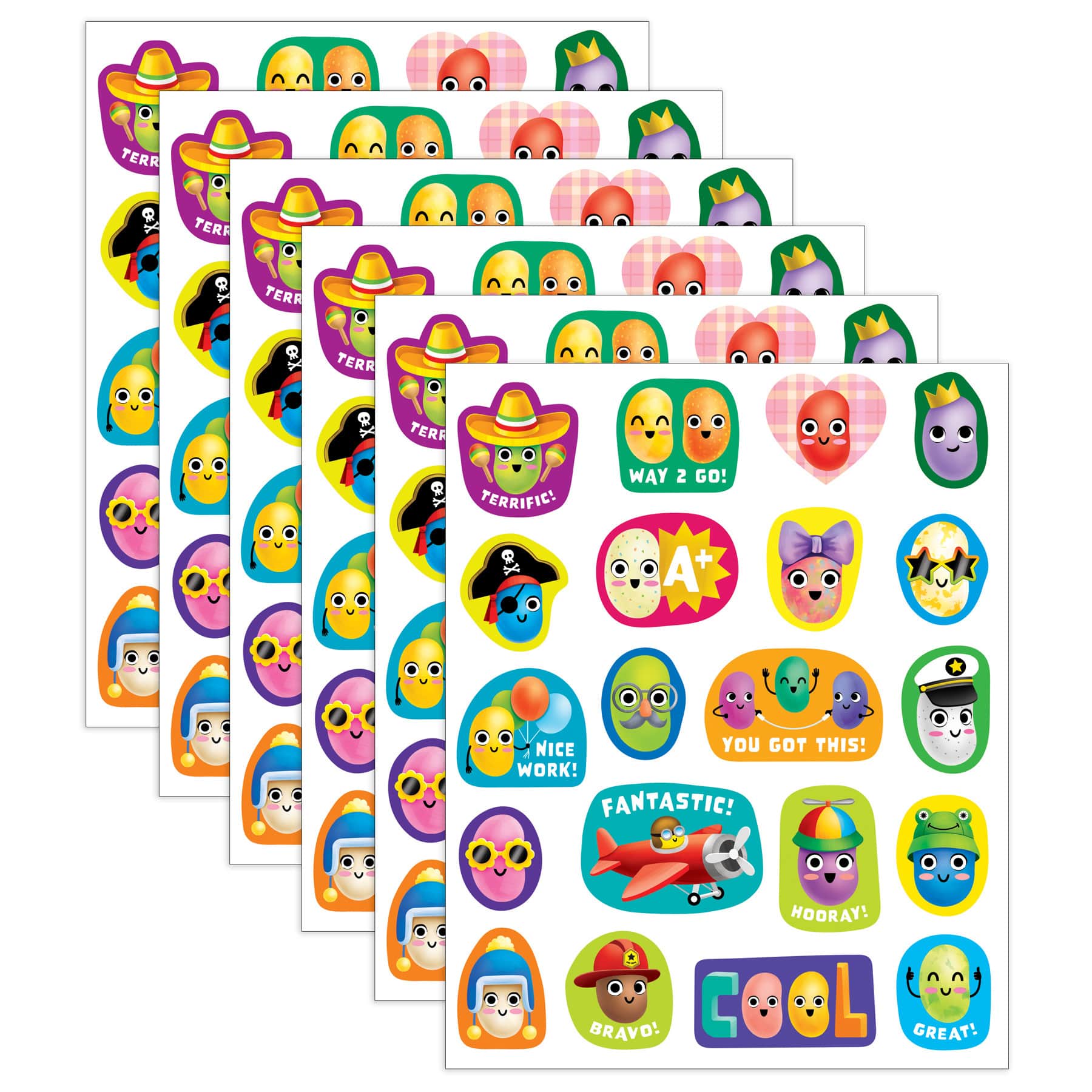 Teacher Created Resources® Jelly Bean Smelly Stickers, 6 Packs of 120