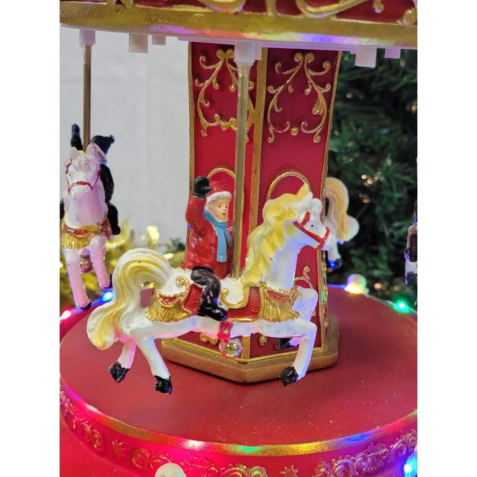 20" Christmas Village Carousel Decoration