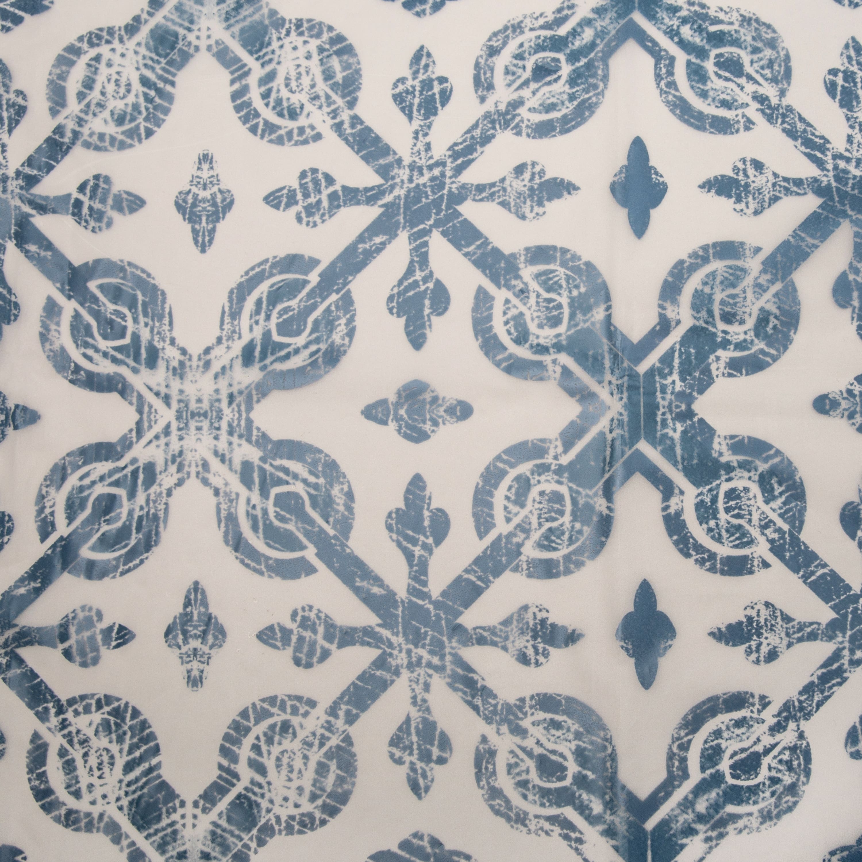 Bath Bliss Blue Lisbon Design PEVA Shower Curtain