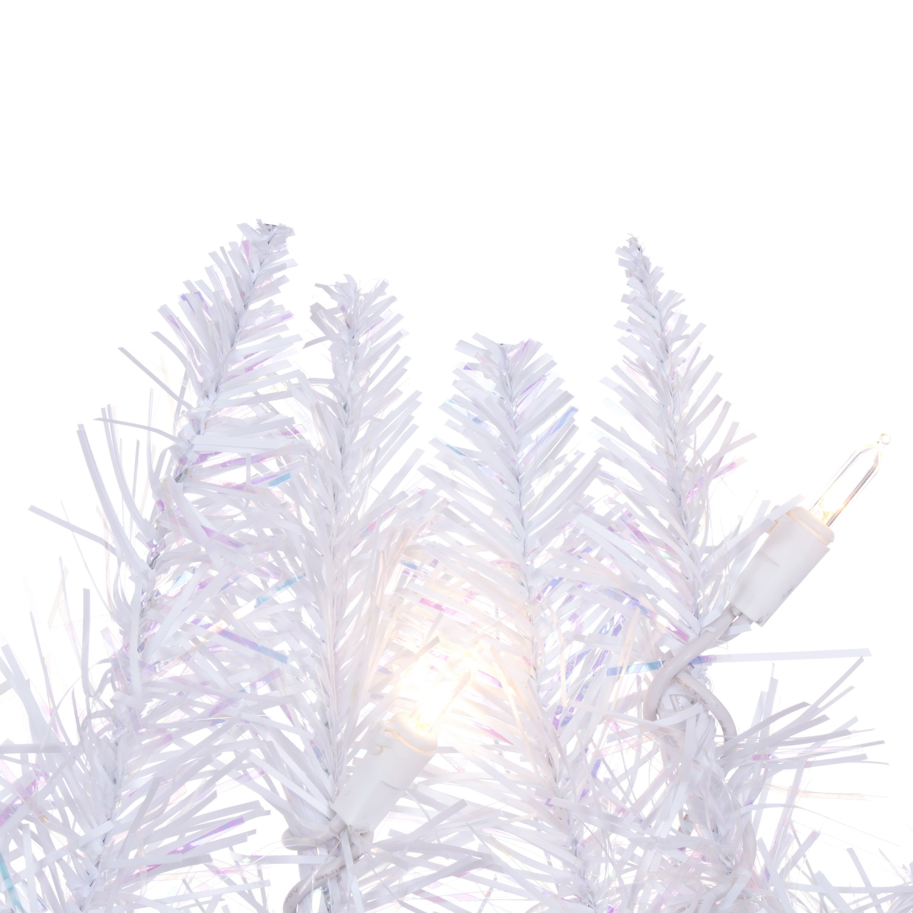 24" Pre-Lit Sparkle White Spruce Artificial Christmas Wreath, Warm White LED Lights
