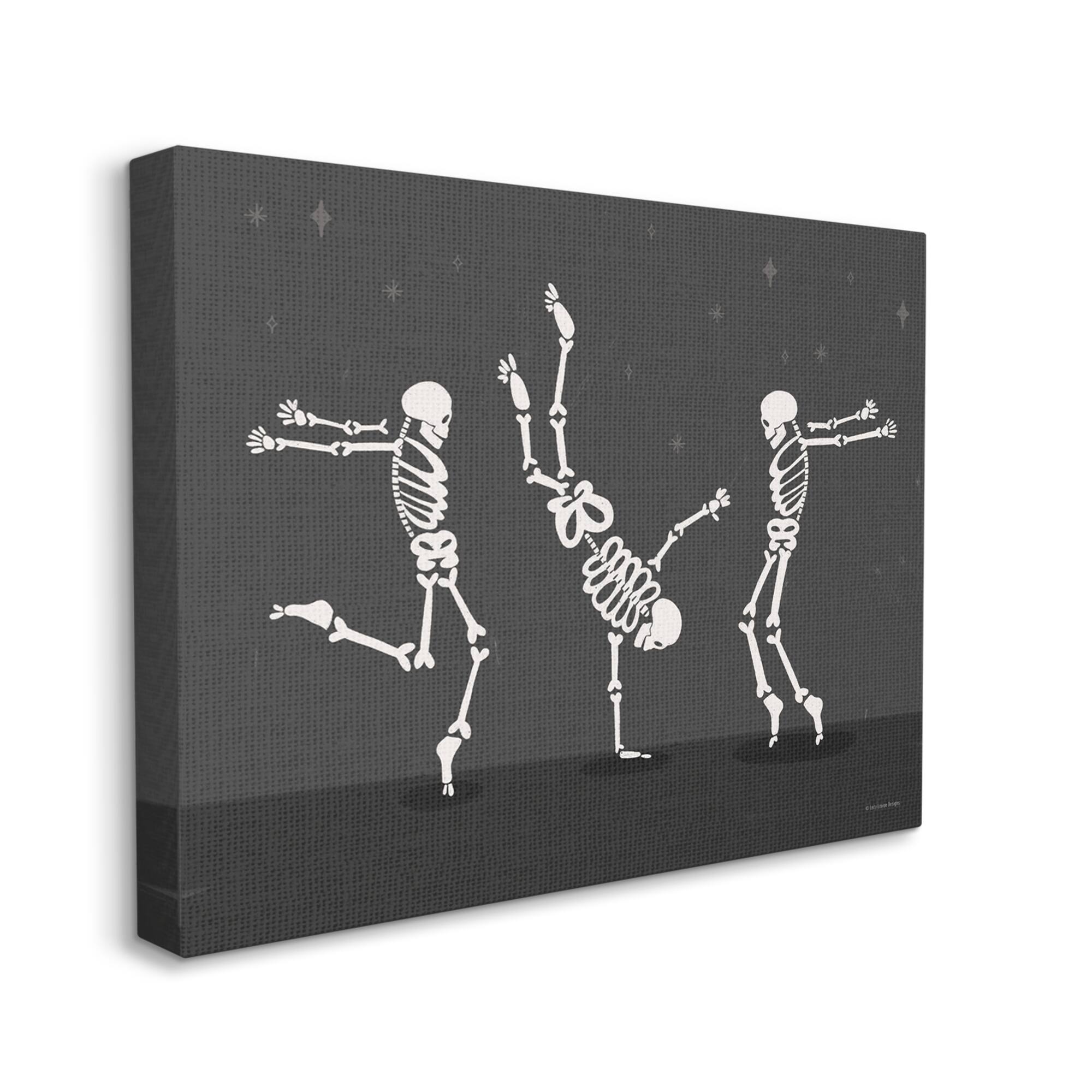 Stupell Industries Three Dancing Skeletons Canvas Wall Art