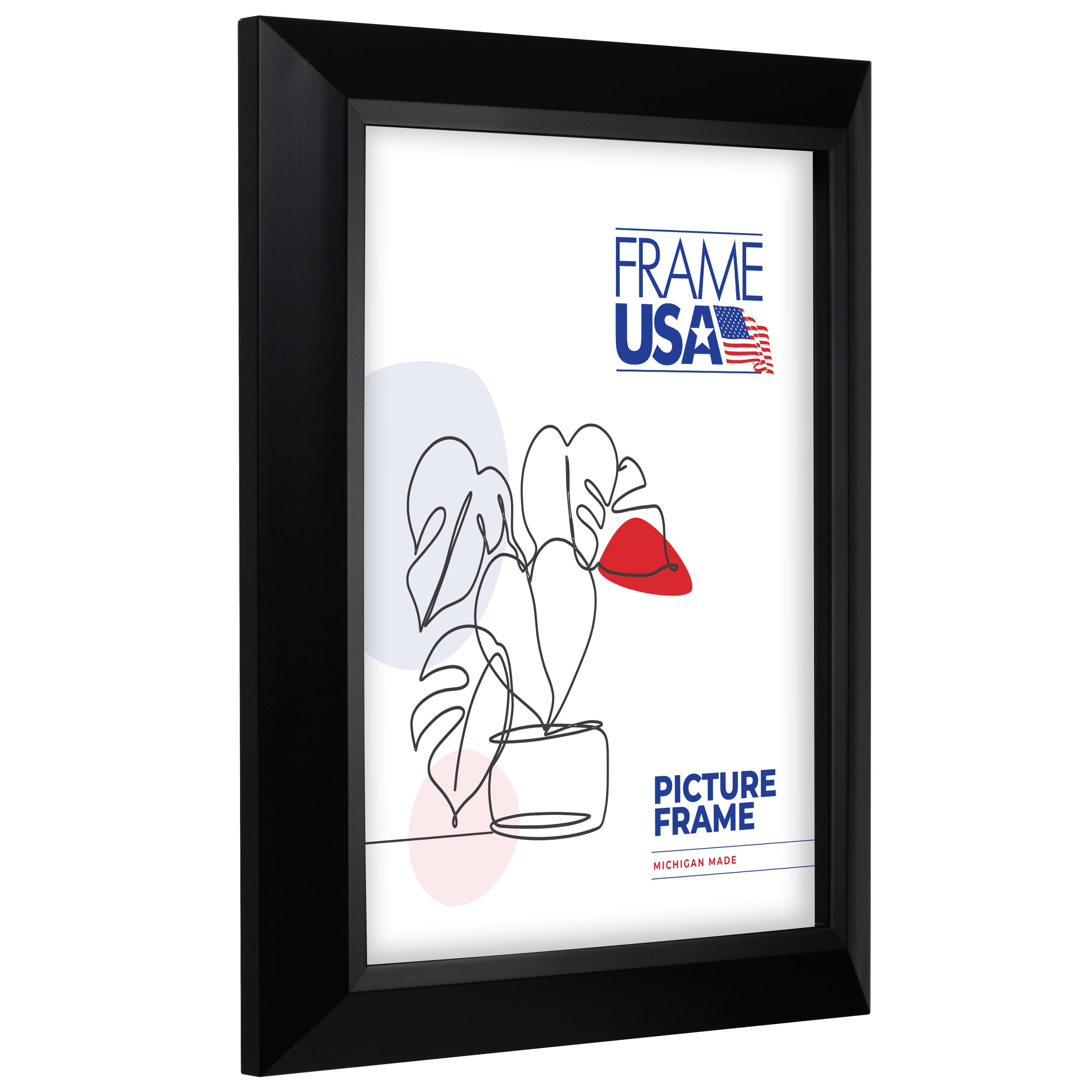 Frame USA Black Series Narrow Black Single Image Picture Frame with Mat