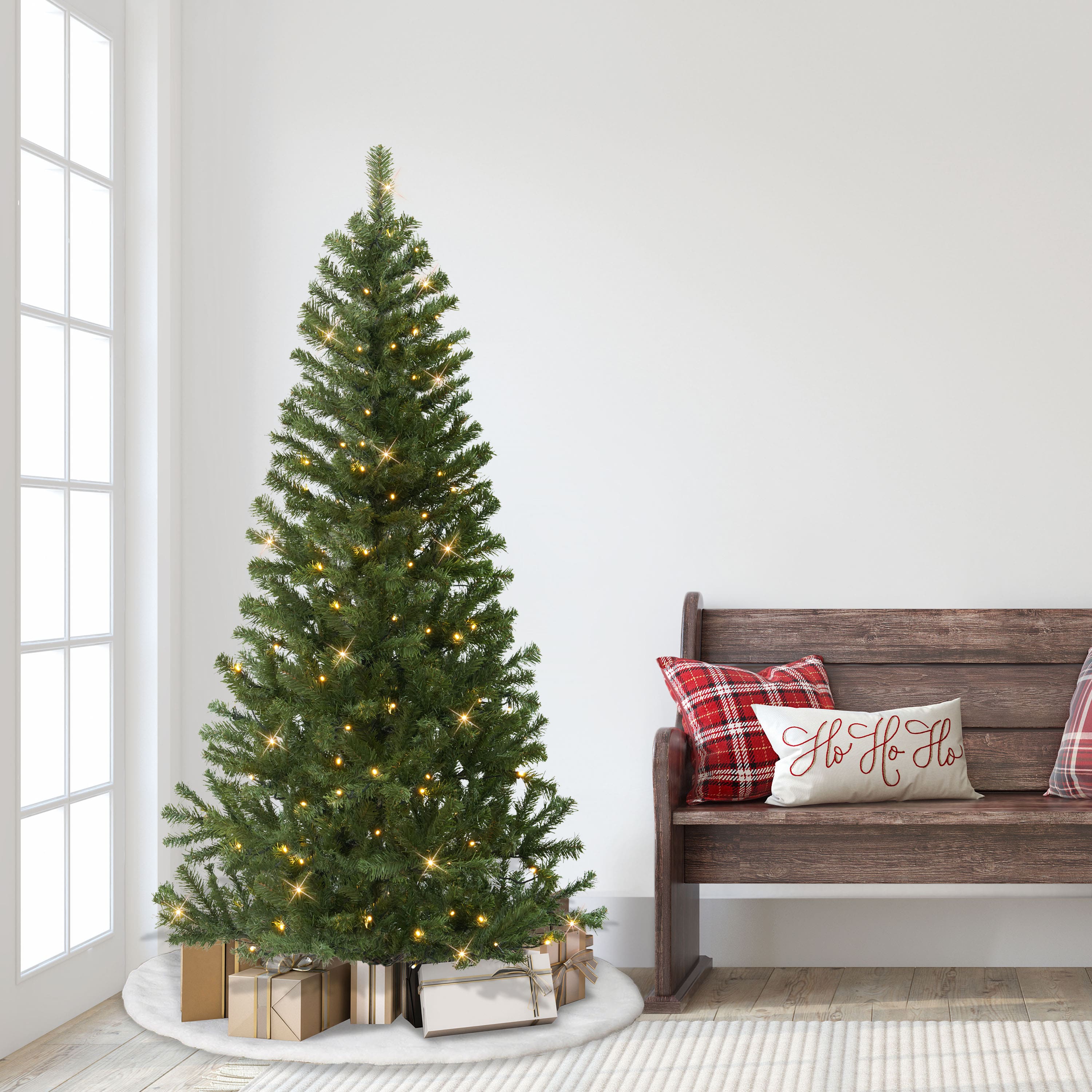 6ft. Pre-Lit Canadian Spruce Artificial Christmas Tree, Warm White LED Lights