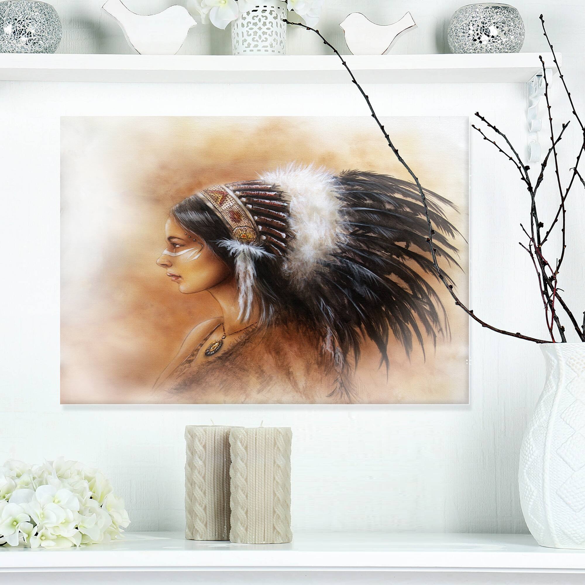 Designart - Indian Woman in Traditional Clothing - Indian Canvas Artwork