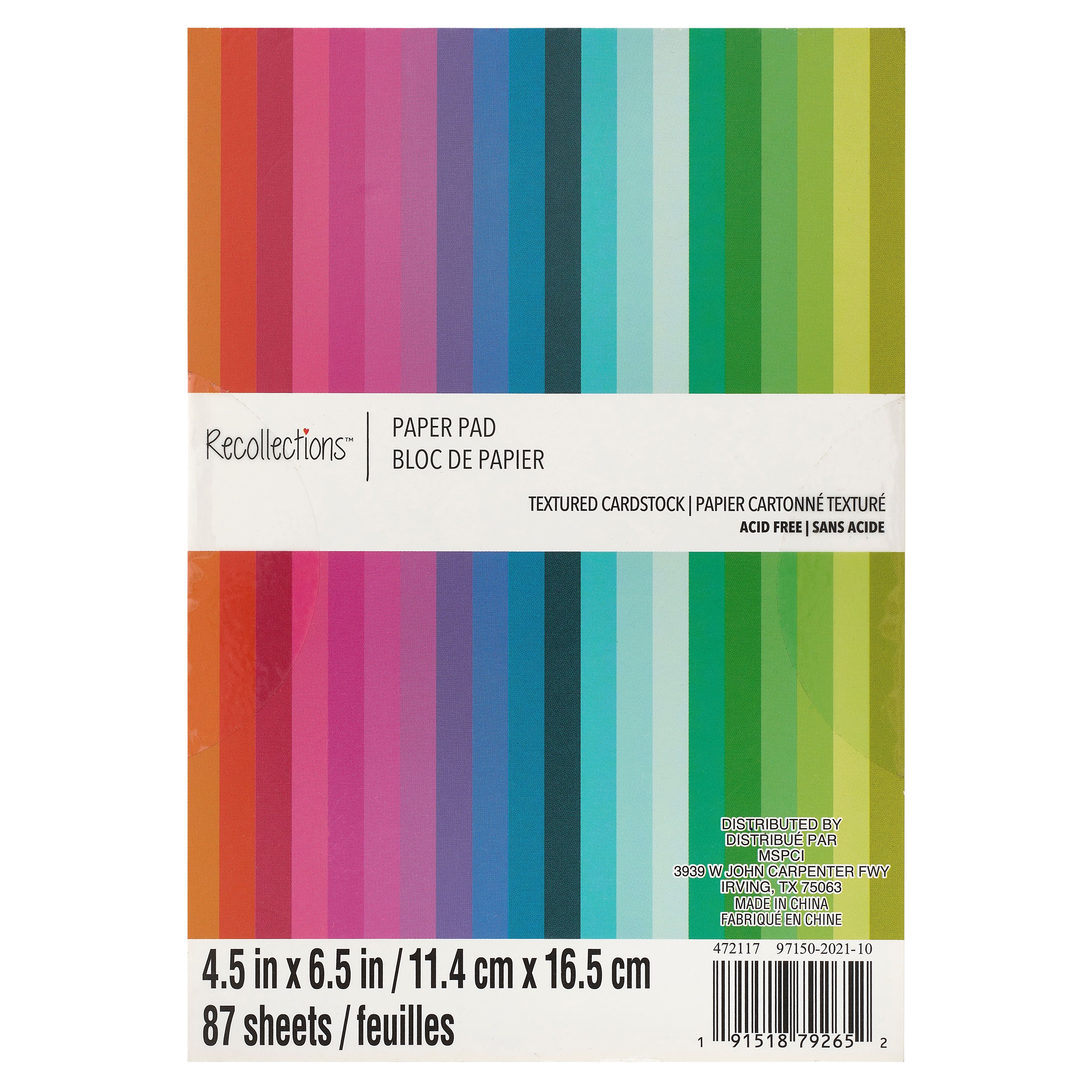 Jewel Colors 4.5" x 6.5" Textured Paper Pad by Recollections™, 87 Sheets
