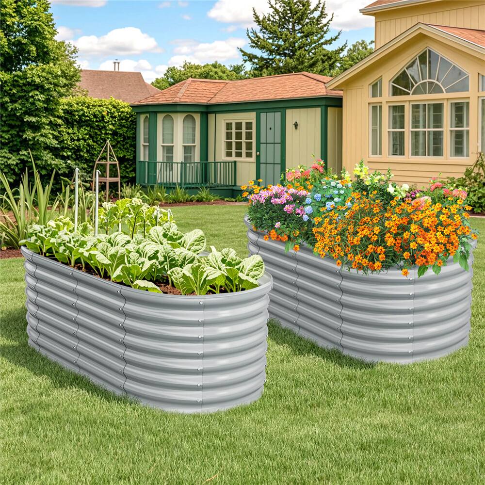 Costway Gray Raised Garden Bed Planters, 2ct.