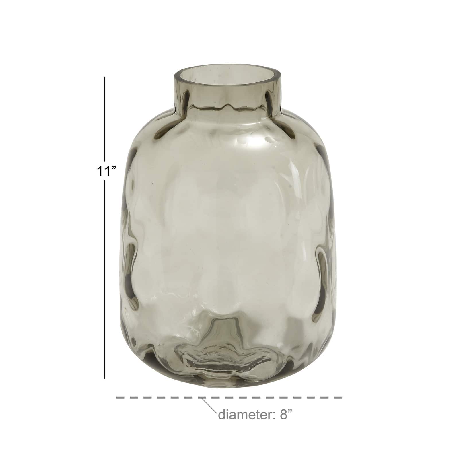 11" Gray Glass Coastal Vase