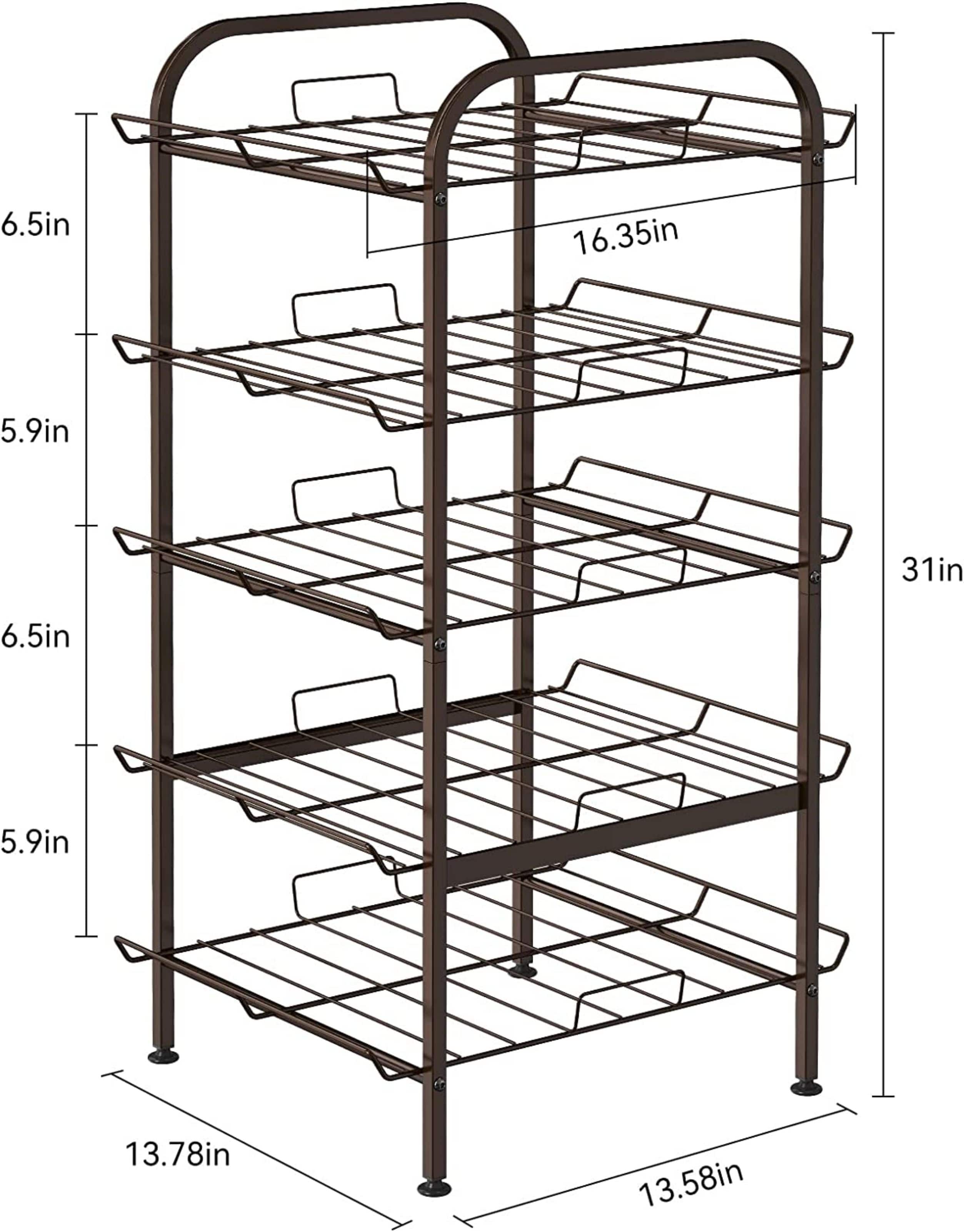 NEX™ 31" Black Freestanding 5-Tier Water Bottle Organizer
