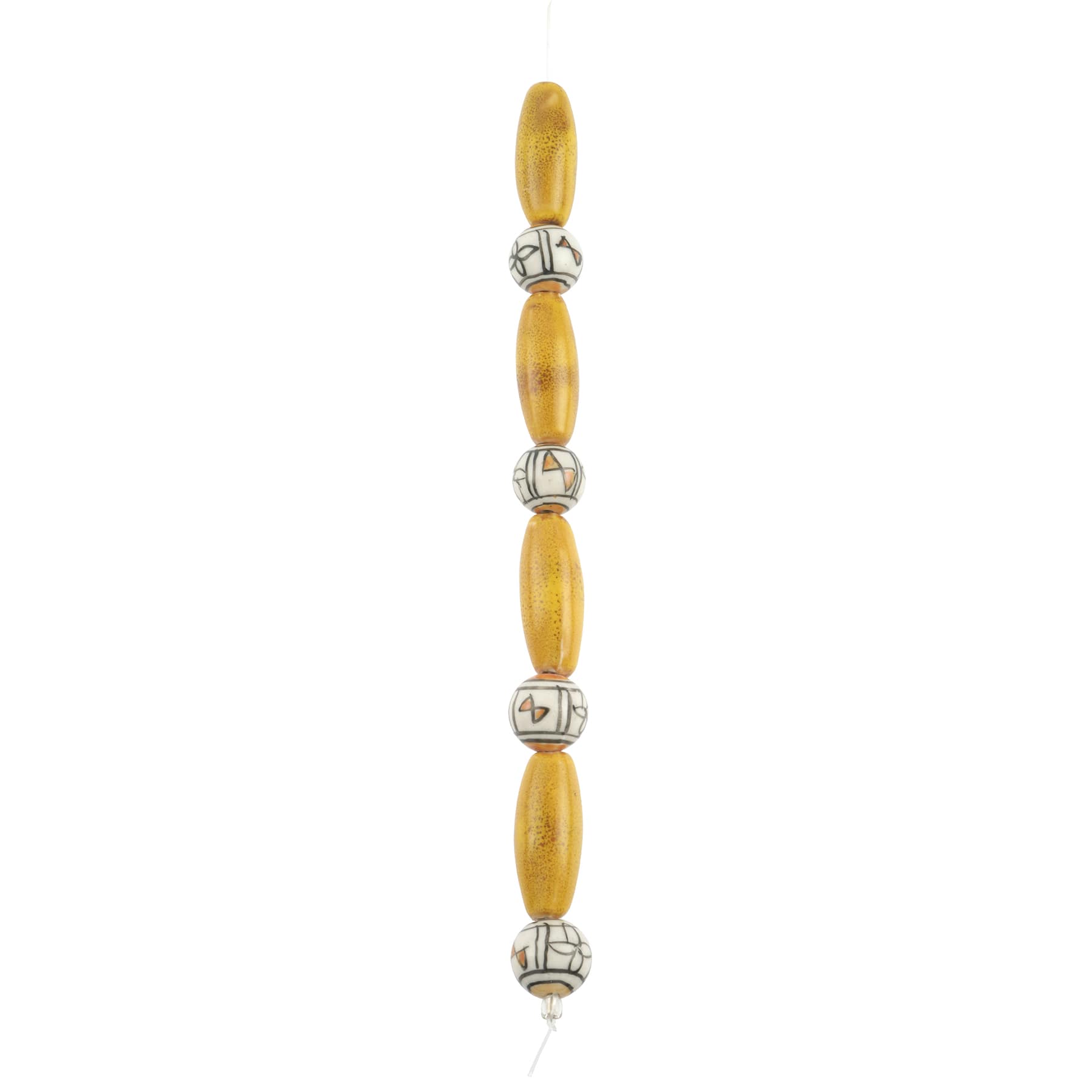 Yellow & White Ceramic Bead Mix by Bead Landing™