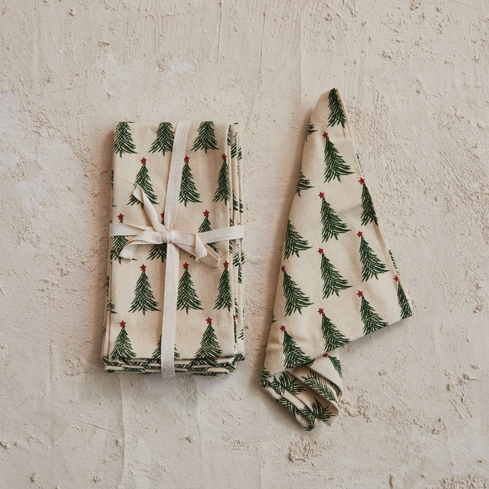Hello Honey® 18" Christmas Tree Print Stonewashed Cotton Napkins, 4ct.