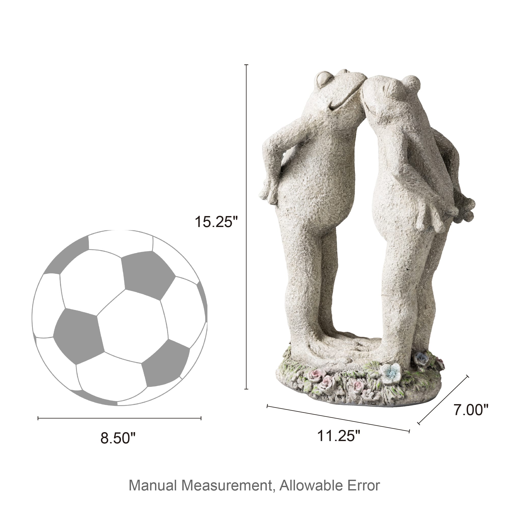 Glitzhome® 15.25" Resin Two Kissing Frog Statue