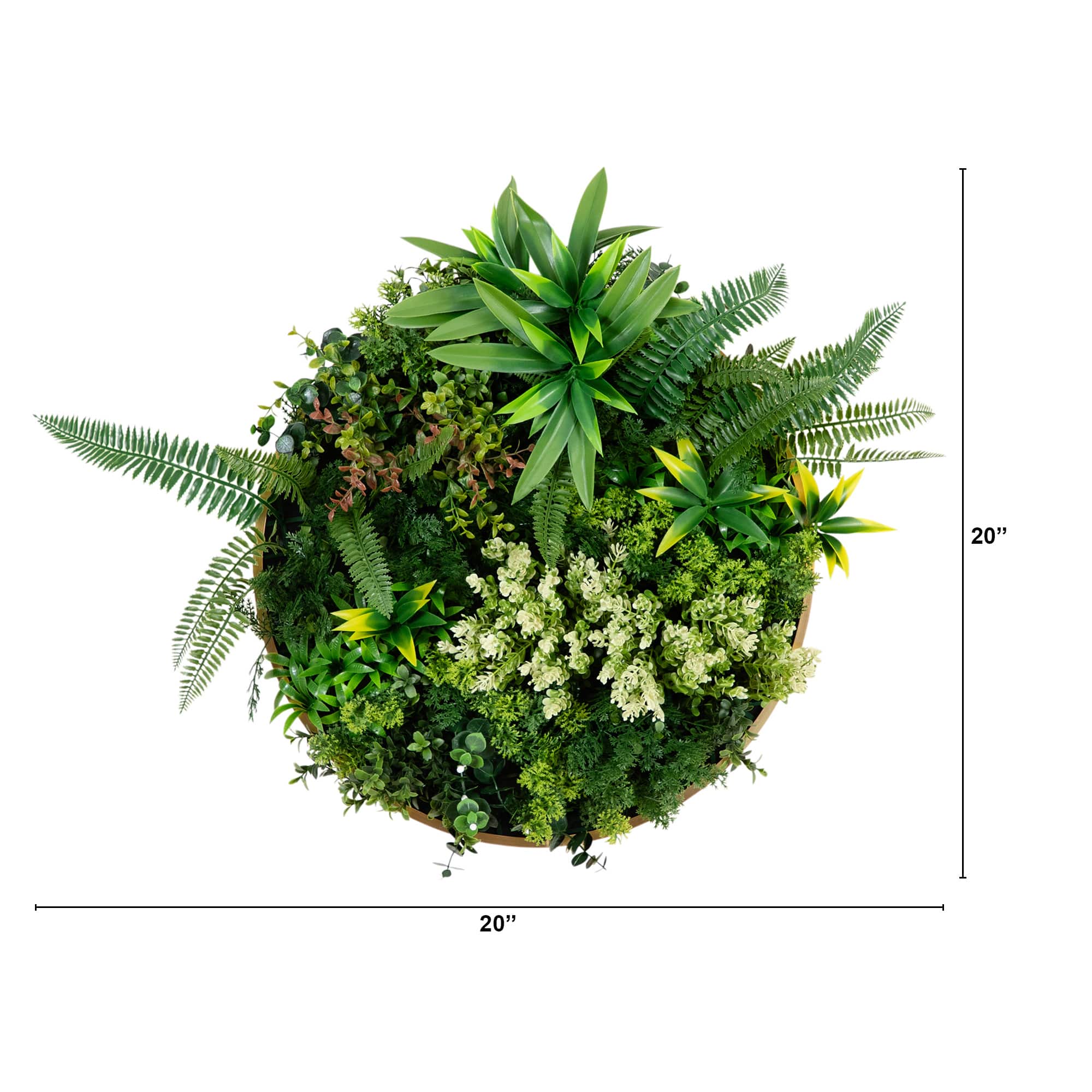 20" Framed Queensland Rainforest Artificial Living Wall Art Panel