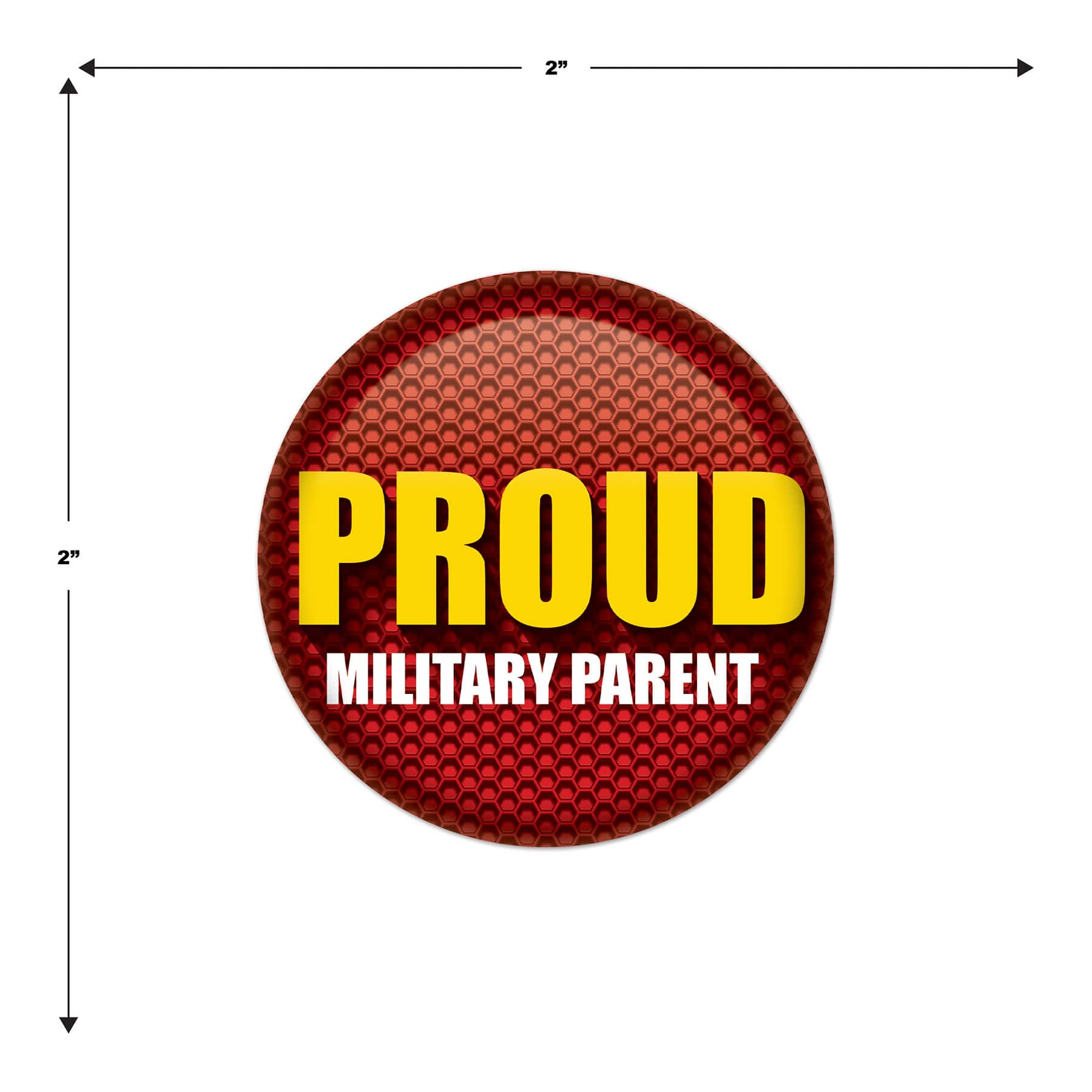 Beistle 2" Red & Yellow Proud Military Parent Buttons, 6ct.