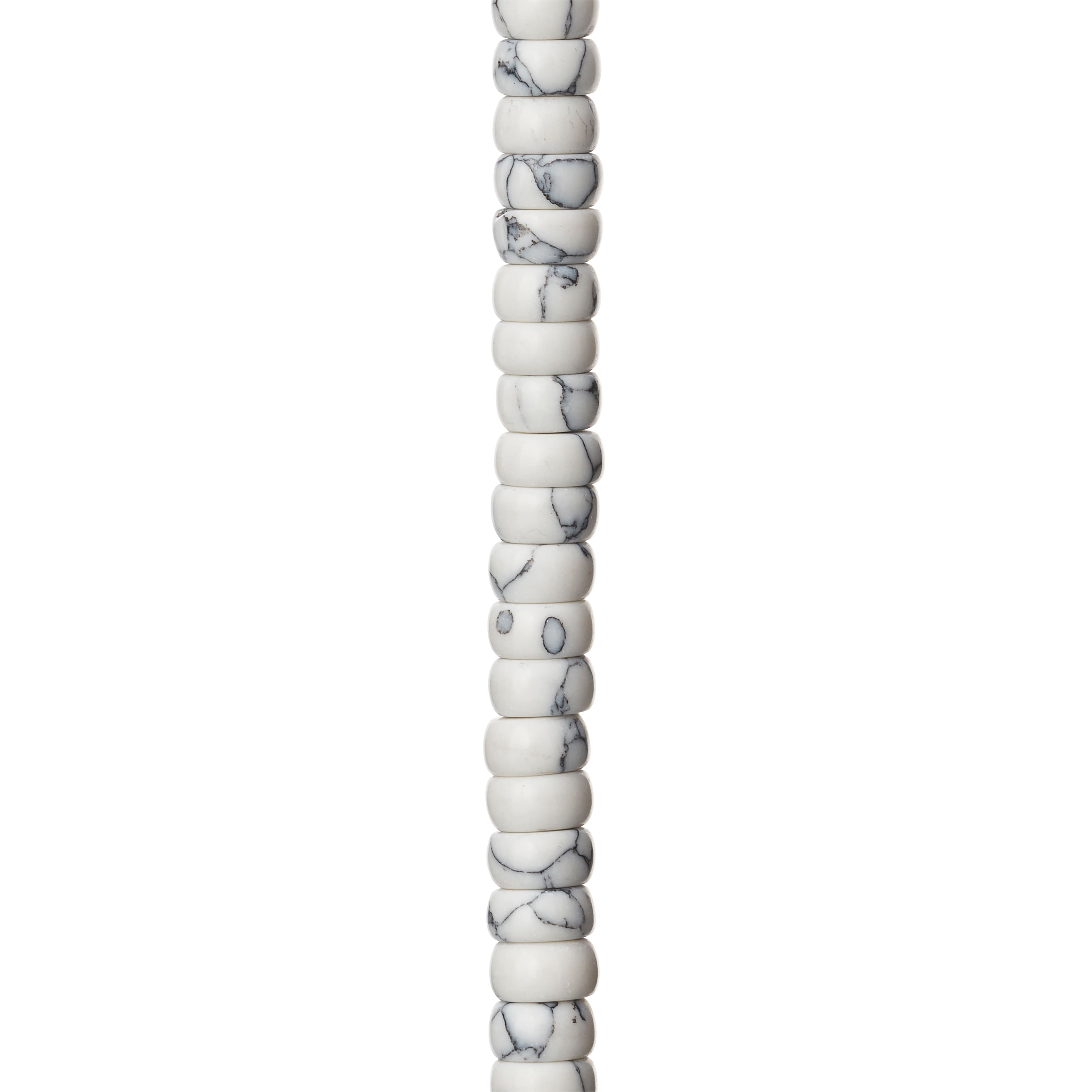 White Howlite Rondel Beads by Bead Landing®, 6mm 