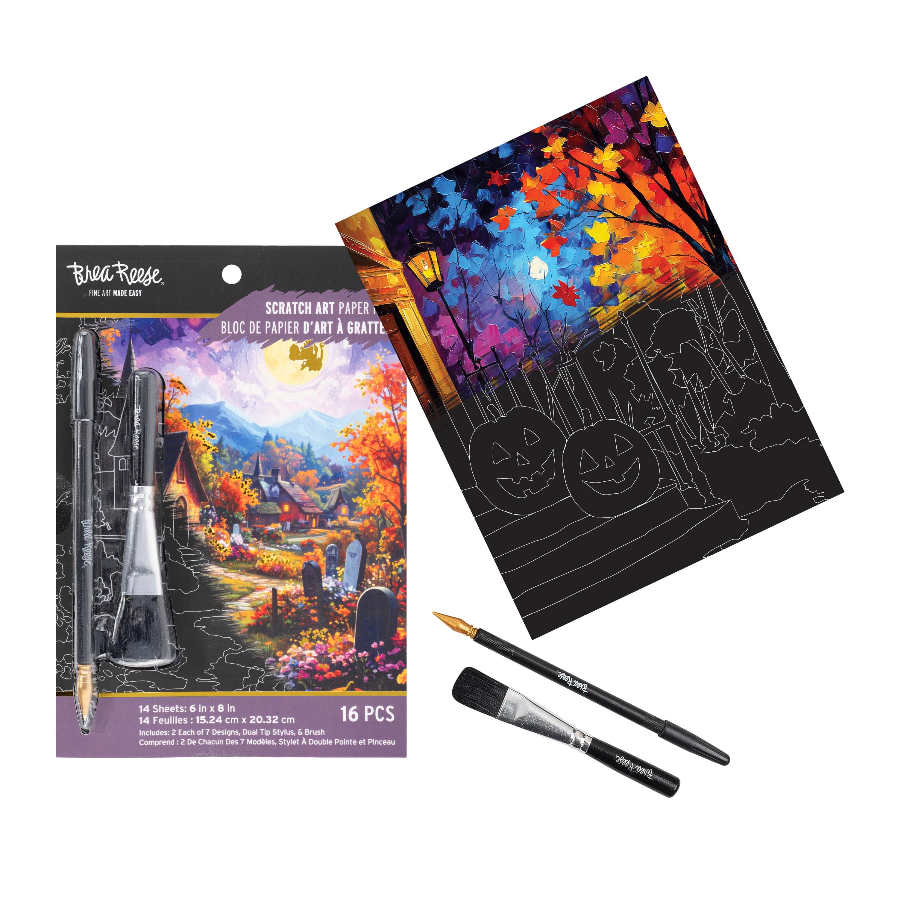 Brea Reese® 6" x 8" Bright Country Halloween Scratch Art Paper Pad