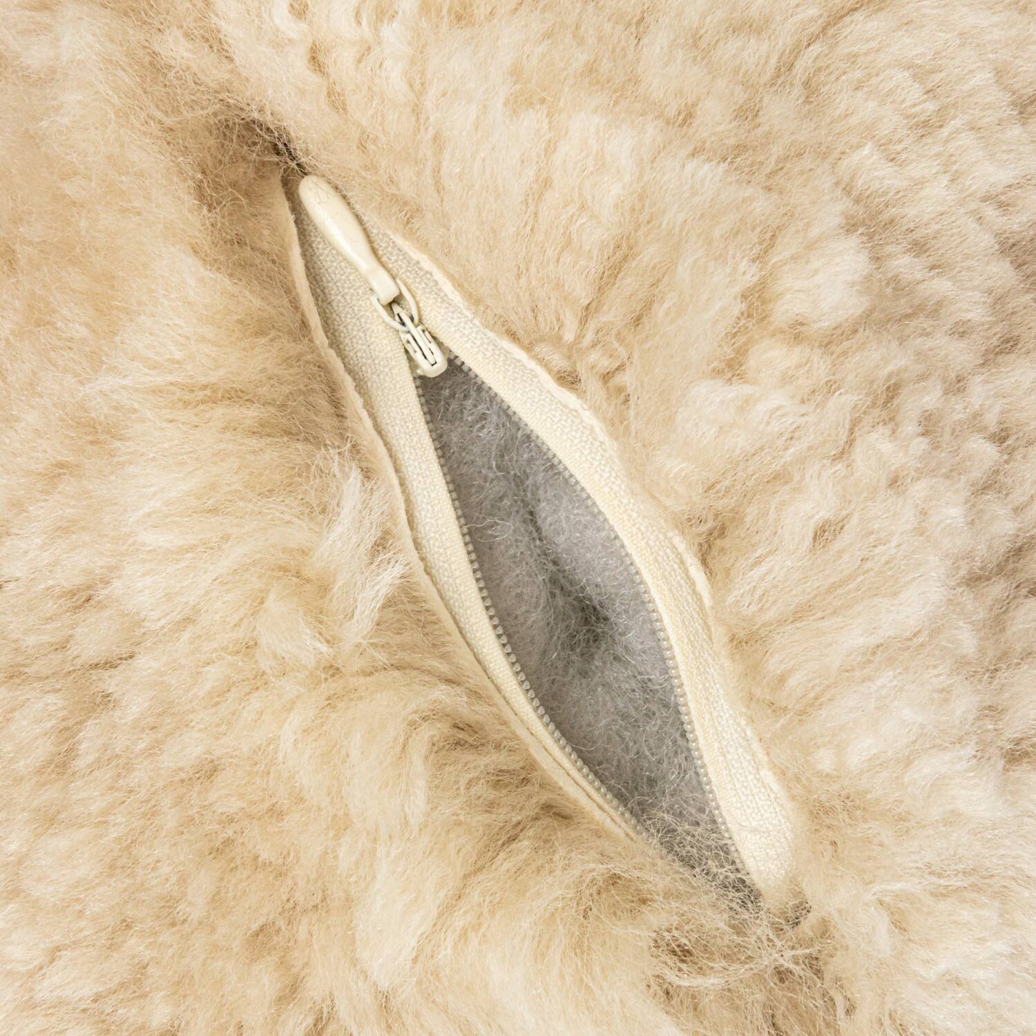 Hello Honey® 12" Cream Soft Sheepskin Orb Pillow
