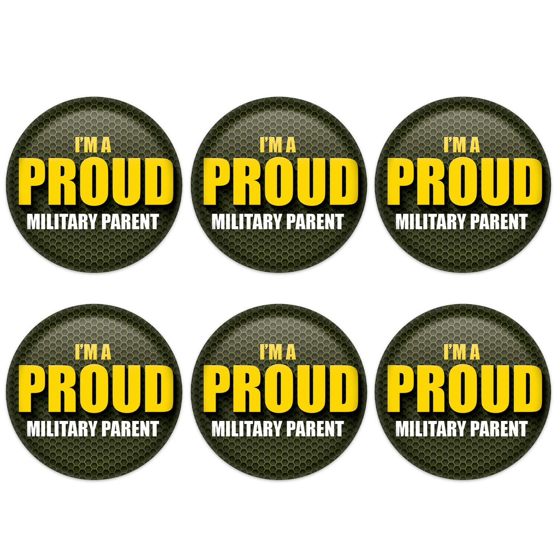 Beistle 2" I'm A Proud Military Parent Buttons, 6ct.