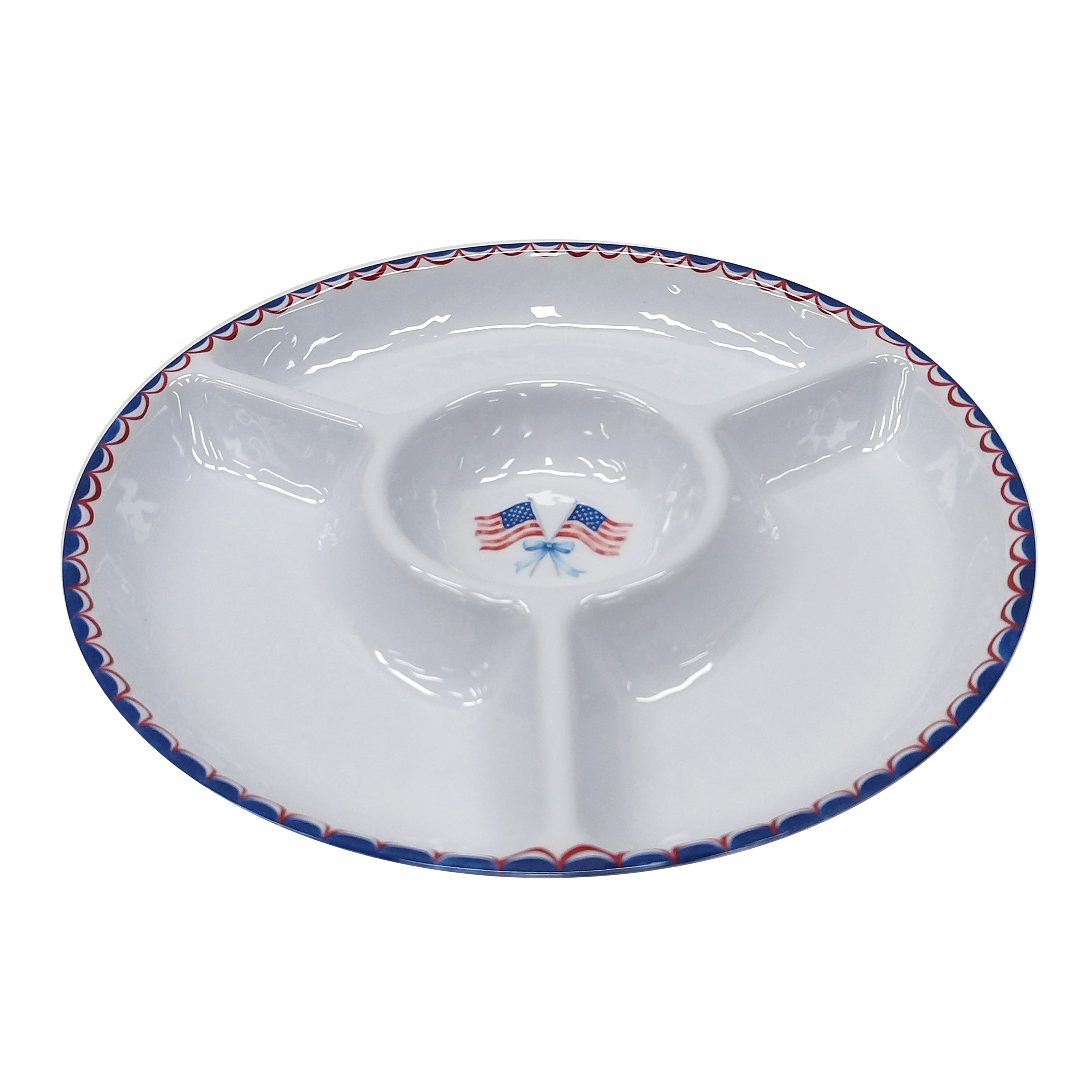 13" Red, White & Blue Divided Melamine Platter by Celebrate It™