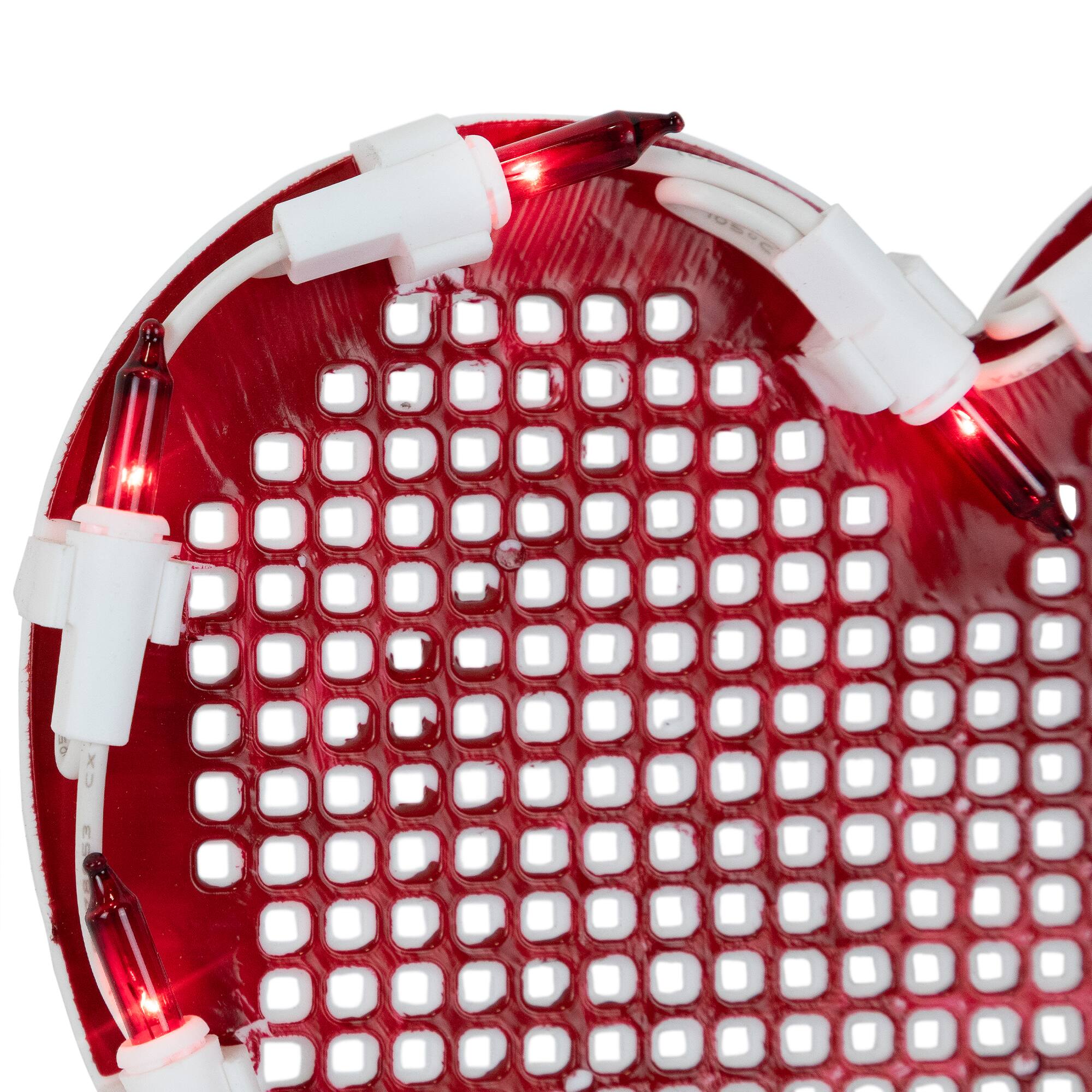 17" Lighted White & Red Love Window Silhouette Decoration