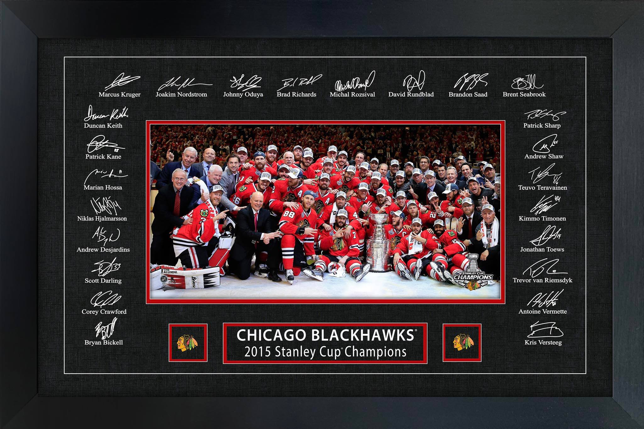 Chicago Blackhawks 2015 Stanley Cup Replica Signature Frame 35.5" x 23.5"