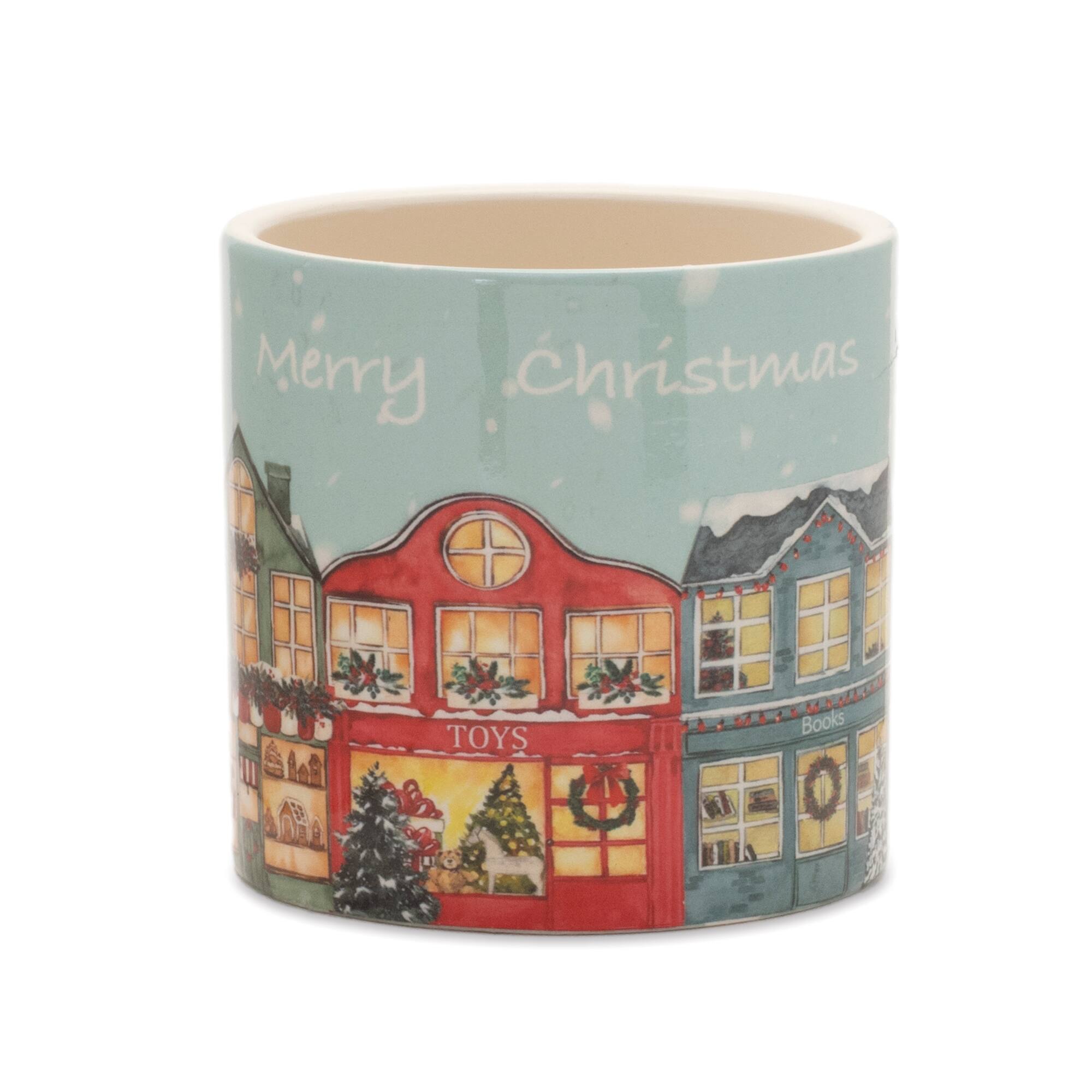 Merry Christmas Village Planter Set, 2ct.