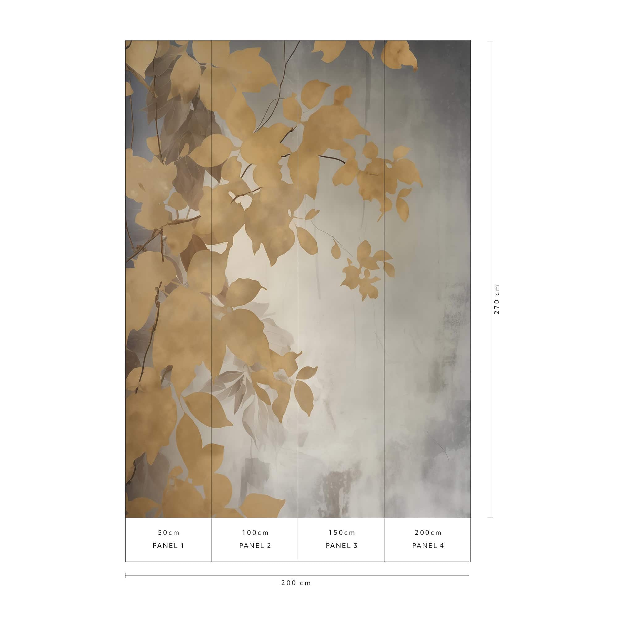 Designs Direct Afterglow Leaves Wall Mural