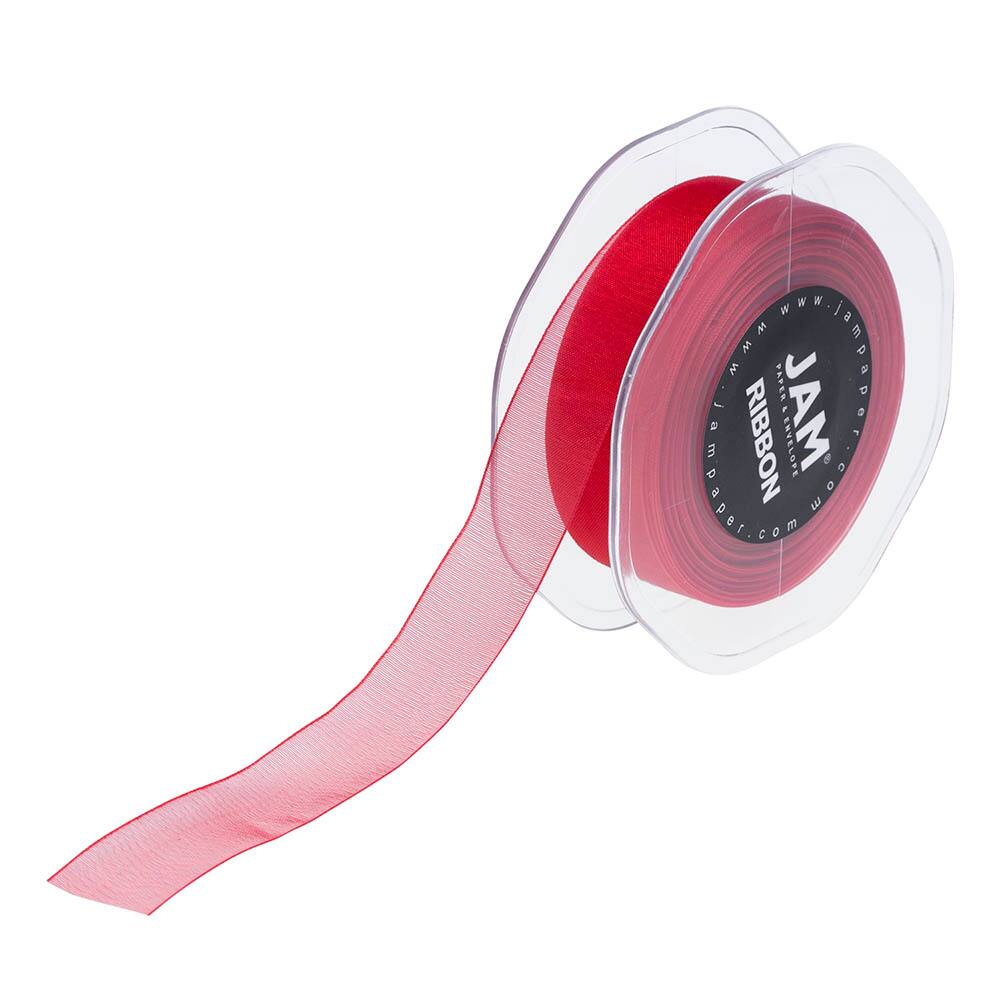 JAM Paper 7/8" x 25yd. Sheer Satin Ribbon