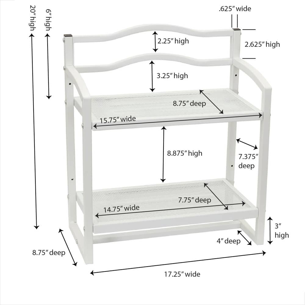 Household Essentials 20" Metal Wall Mounted Bathroom Storage Rack