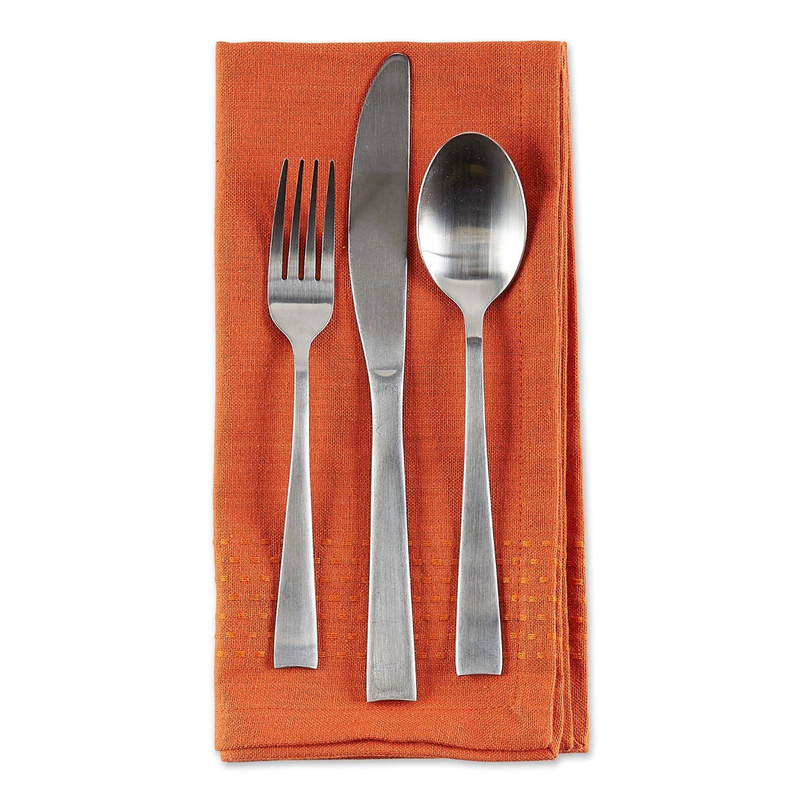 DII® Burnt Orange Dobby Stripe Cloth Dinner Napkins, 6ct.