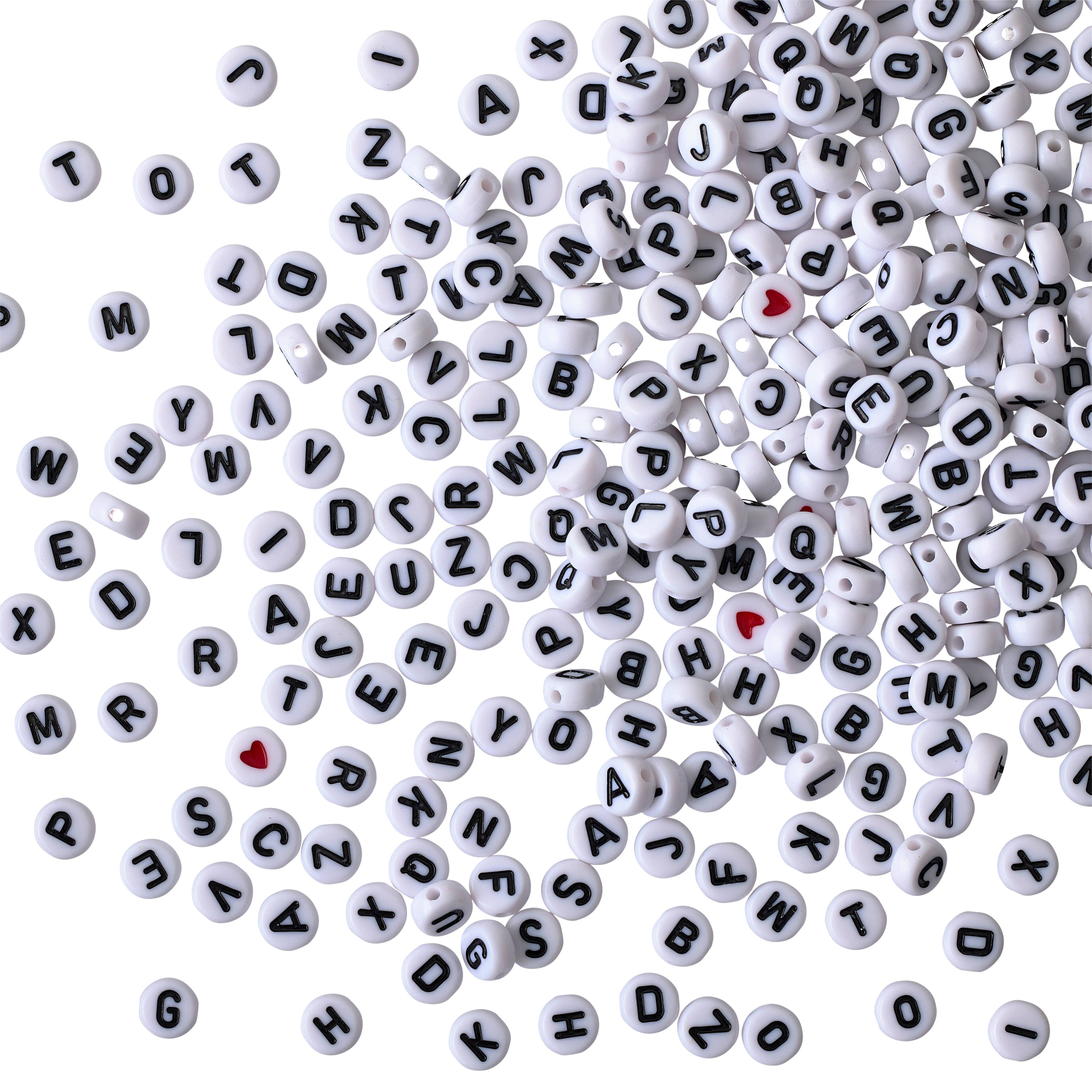 White Alphabet Crafting Beads by Bead Landing™