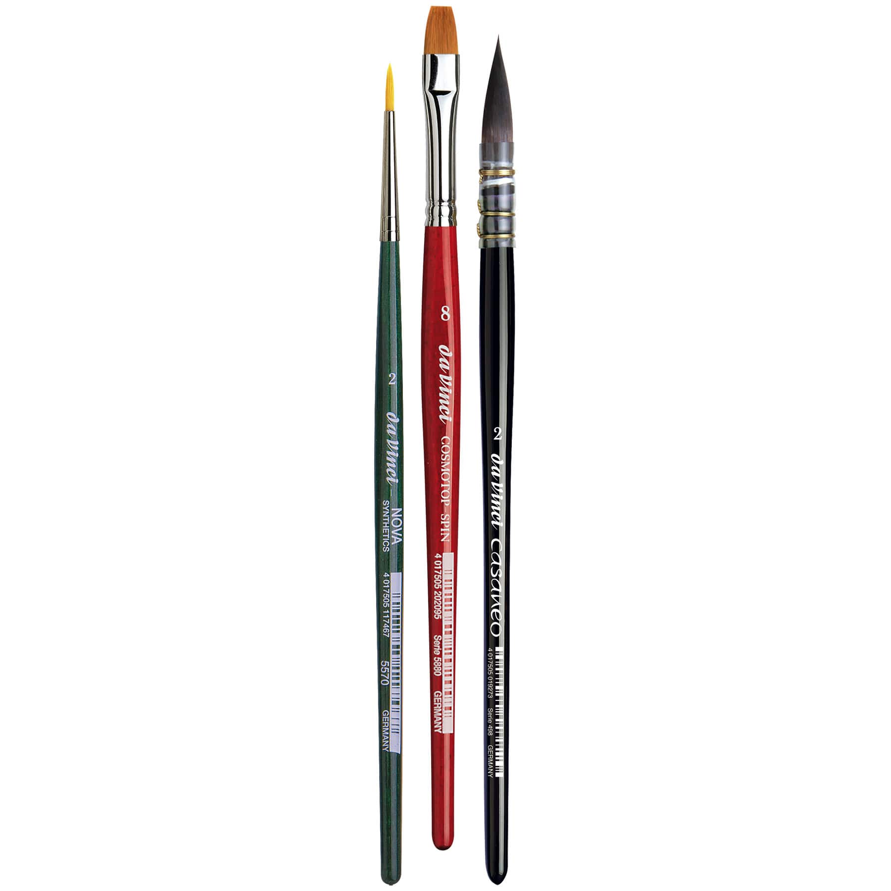 da Vinci Botanical Art 3 Piece Watercolor Brush Set