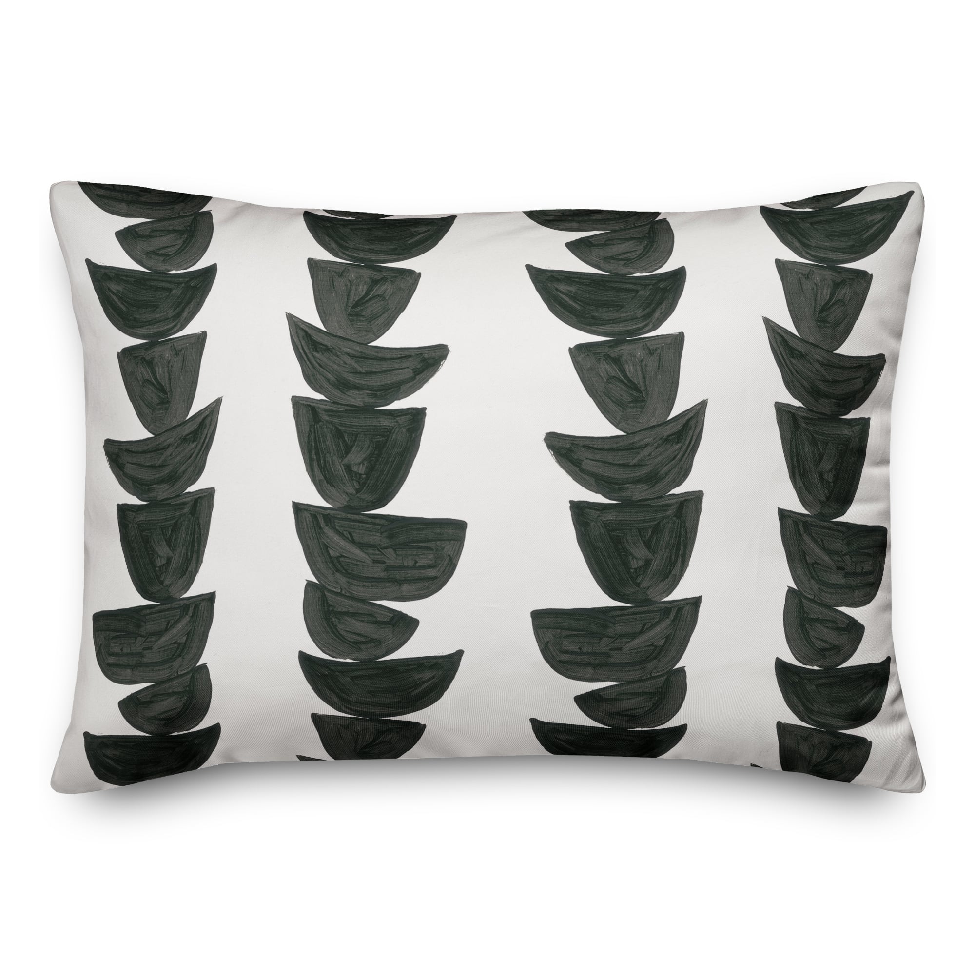 Monochromatic Stacked Bowls 14" x 20" Throw Pillow