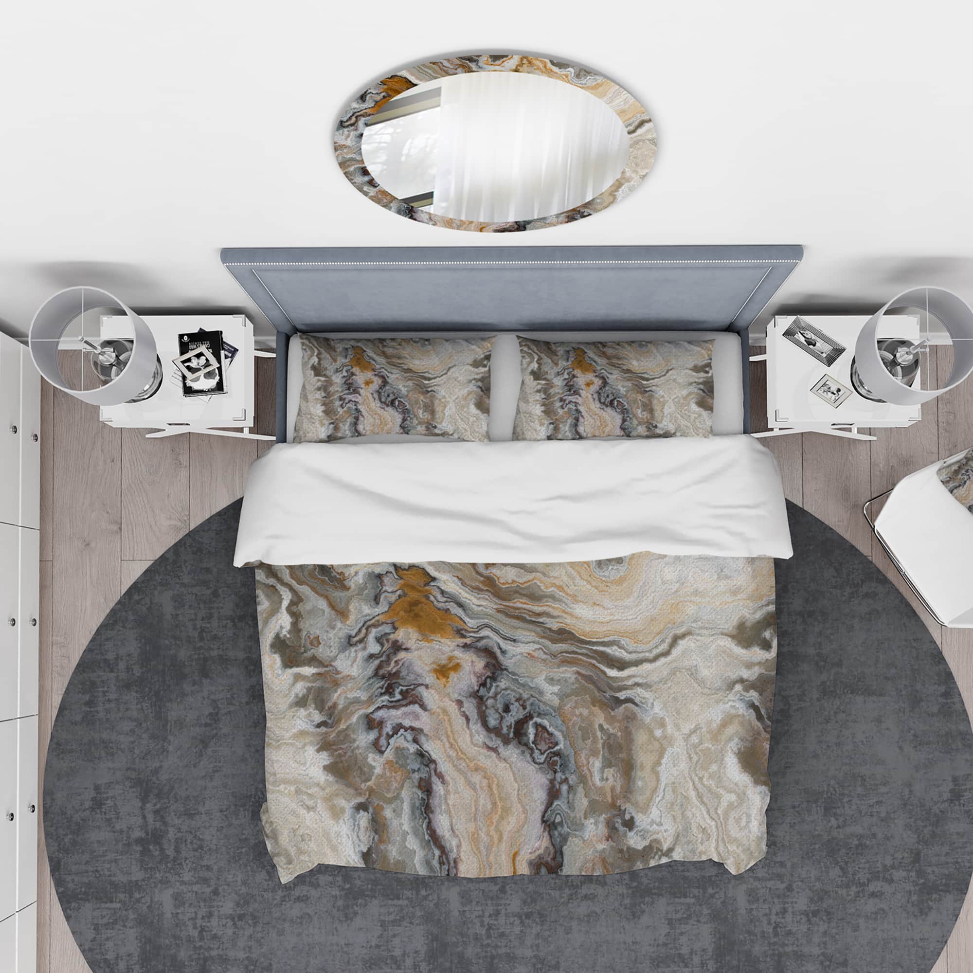 Designart Onyx Detail Composition Mid-Century Modern Duvet Cover Set