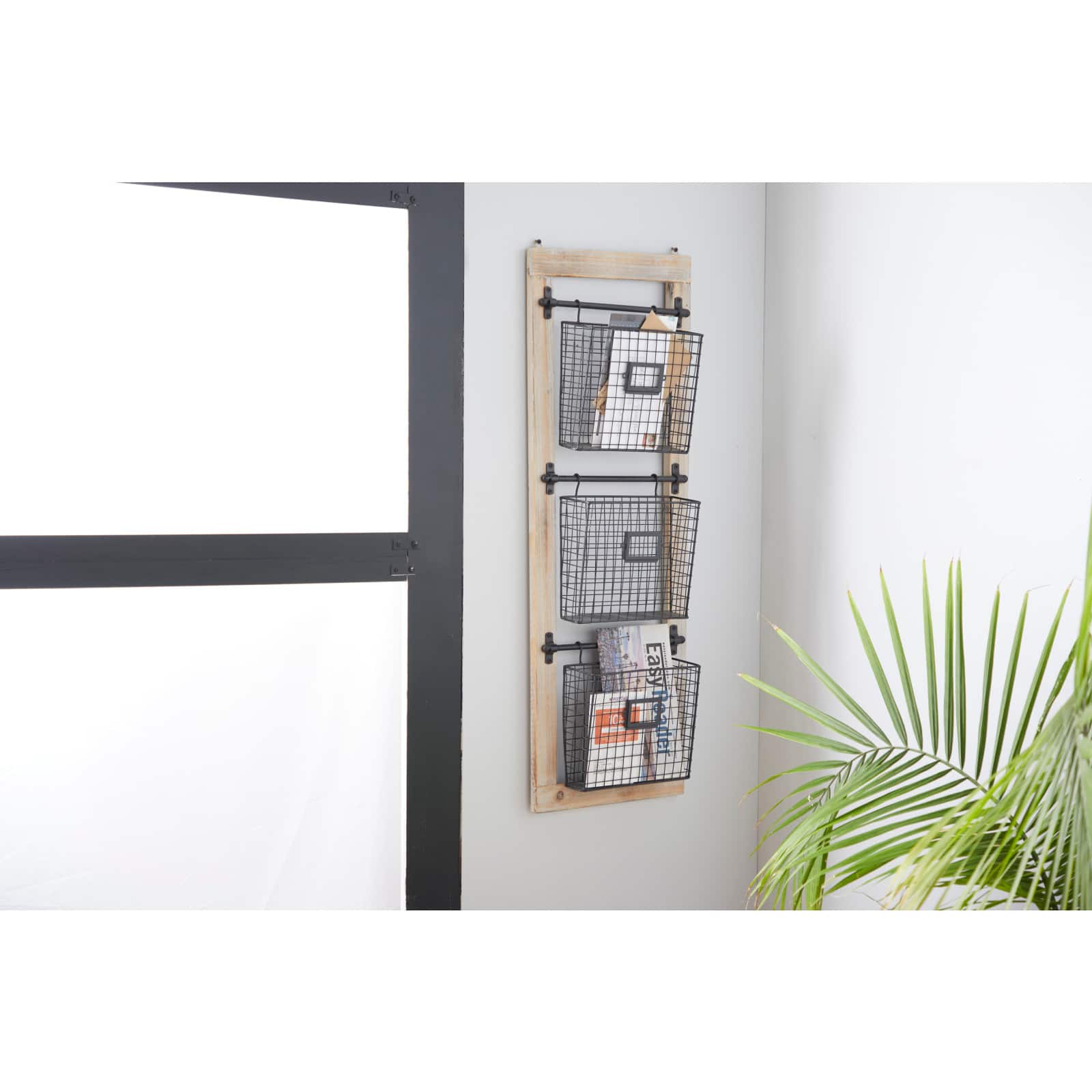 Black Metal Farmhouse Magazine Rack Holder