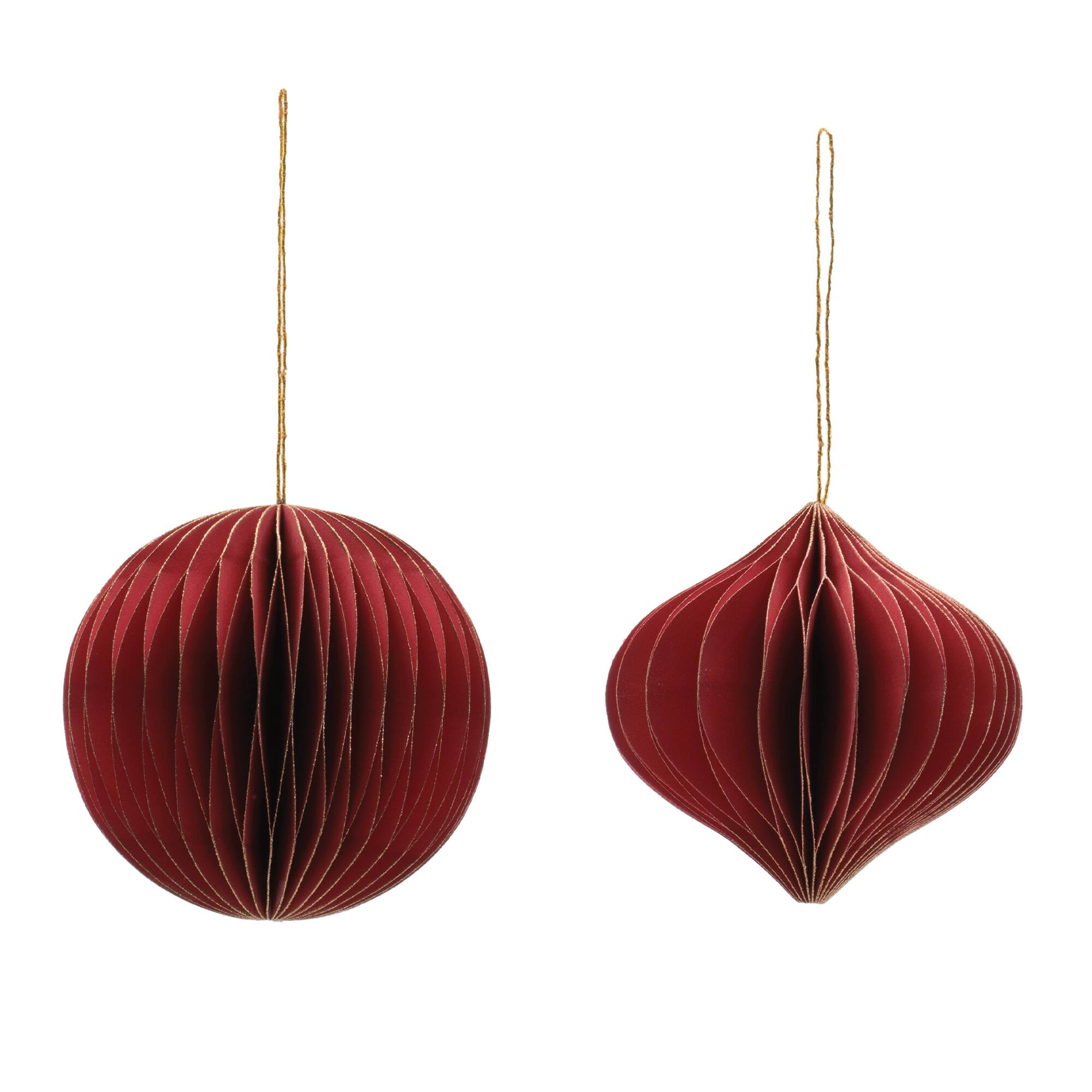Melrose Red Round & Onion Paper Ornaments Set
