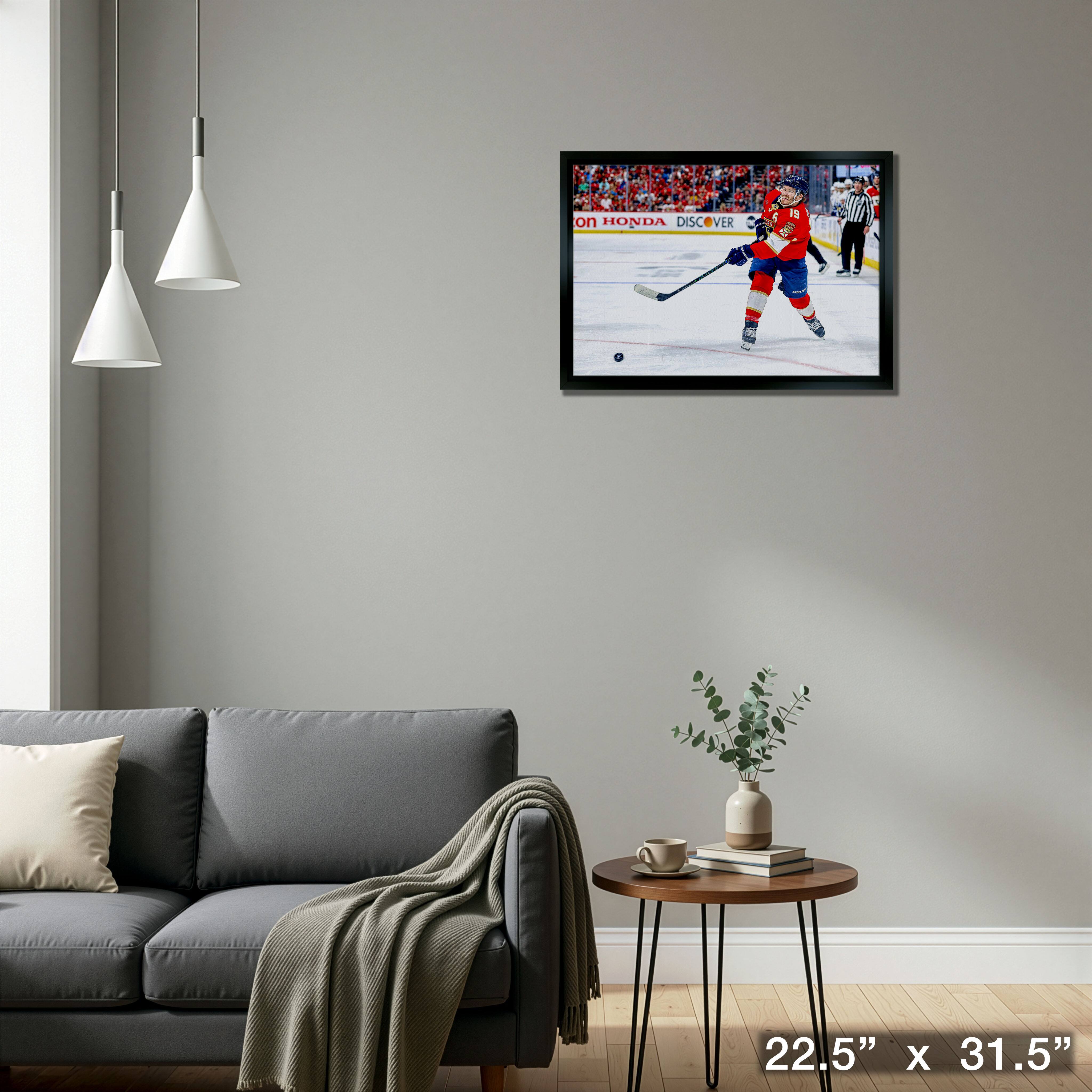 Matthew Tkachuk 20" x 29" Framed Canvas Panthers 2025 Playoffs 22.5" x 31.5"