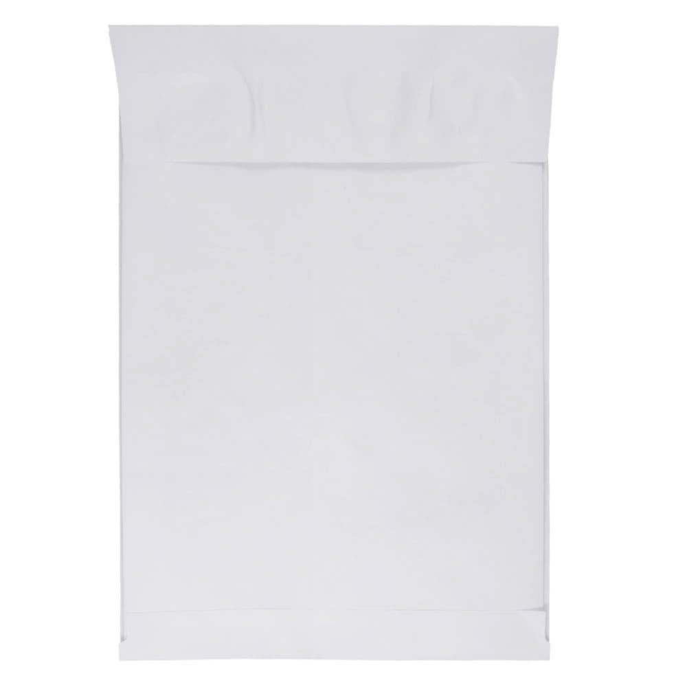 JAM Paper White Tyvek® Expandable Open End Peel & Seal Closure Envelopes, 100ct.