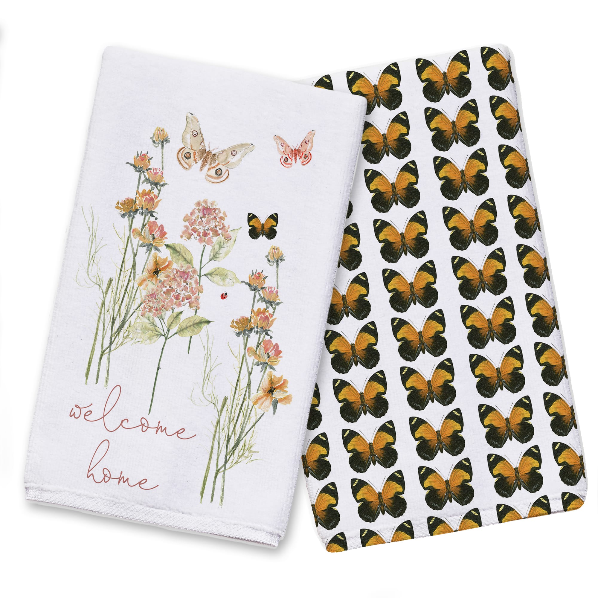 Welcome Home Butterflies Tea Towel - Set of 2