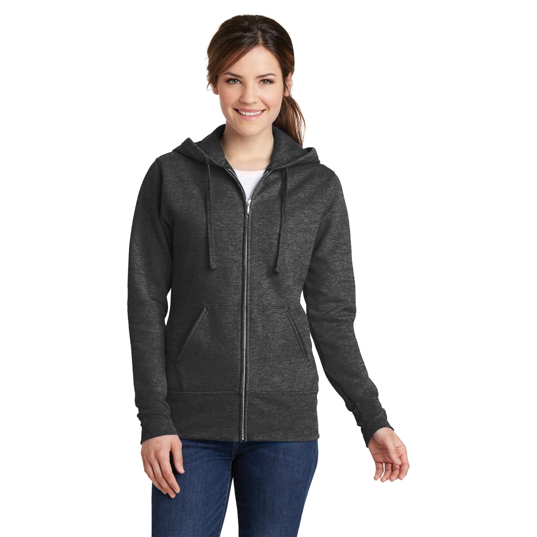 Port & Company® Ladies Core Fleece Full-Zip Hooded Sweatshirt
