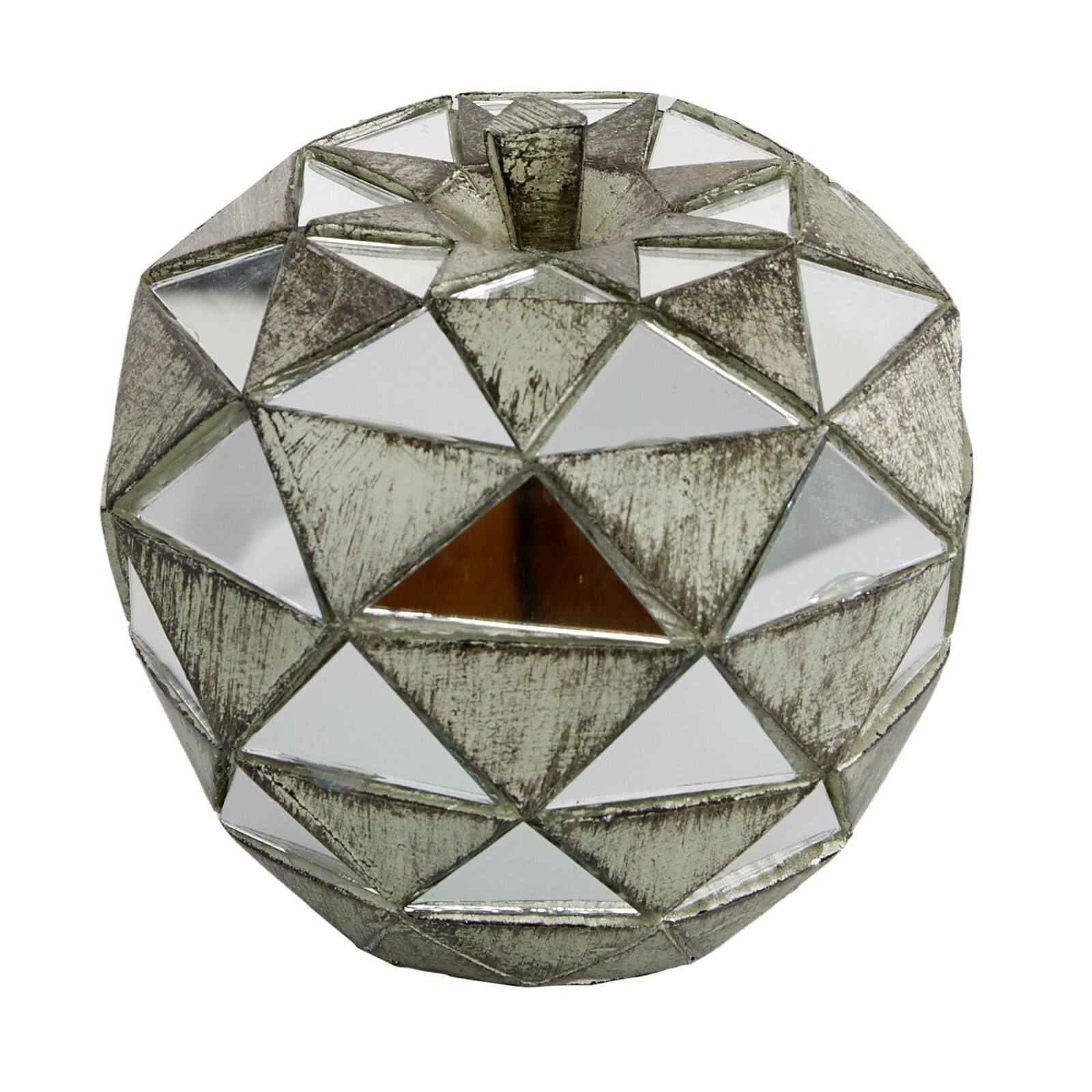 Set of 3 Silver Polystone Contemporary Fruit Sculpture, 4.5", 6.25", 10.5"