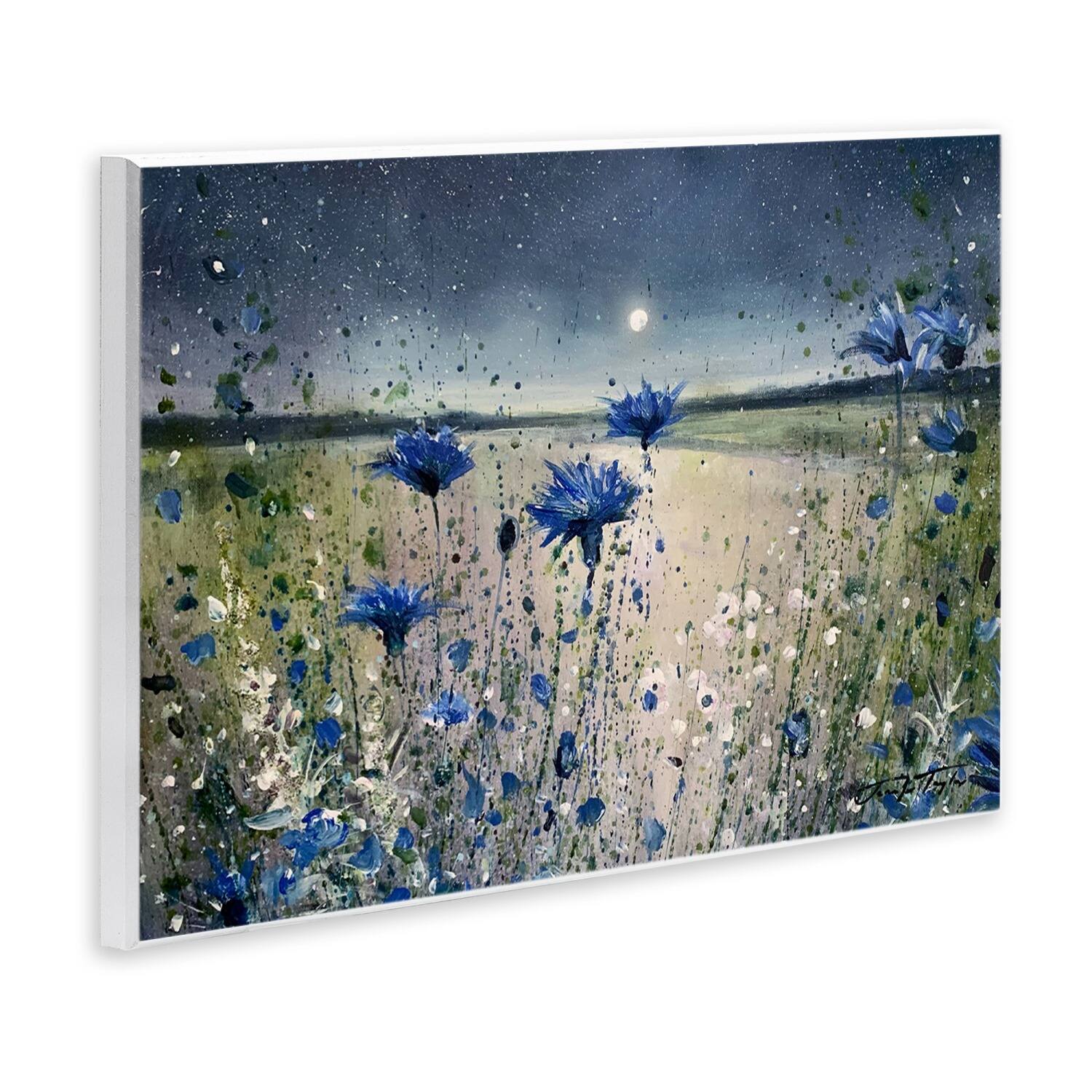 Stupell Industries Moon over Blooming Flowers Wall Plaque Art