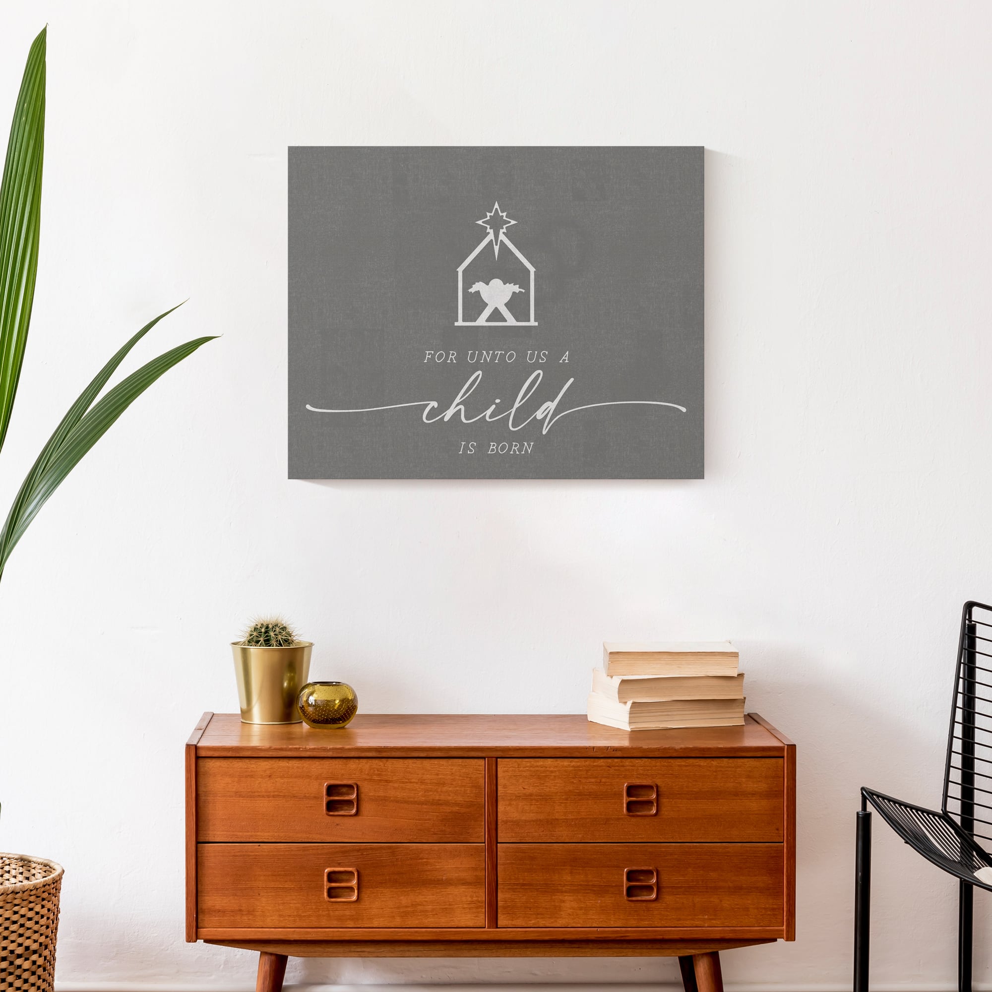 For Unto Us a Child is Born Canvas Wall Art