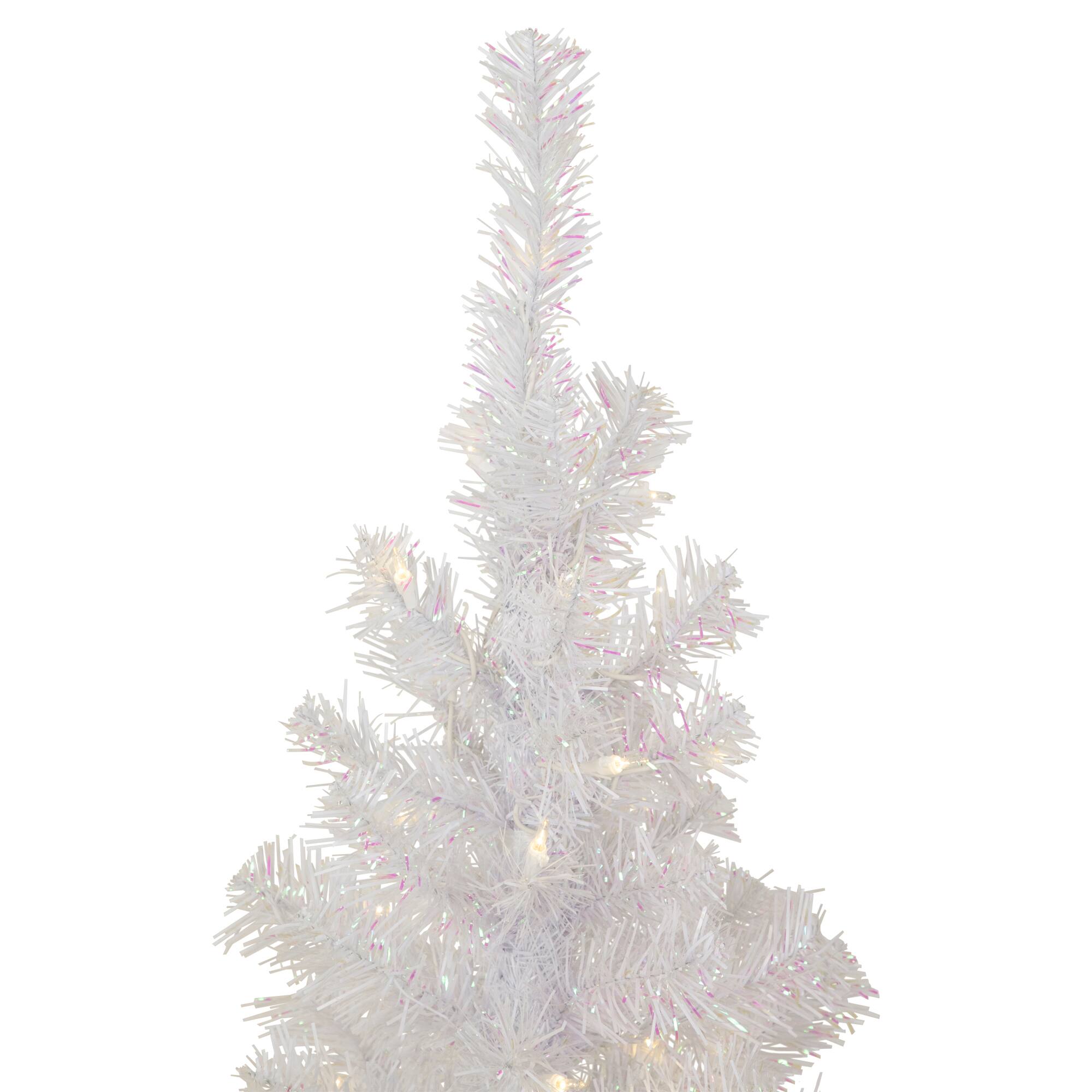 4ft. Pre-Lit White Rockport Pine Artificial Christmas Tree, Clear Lights