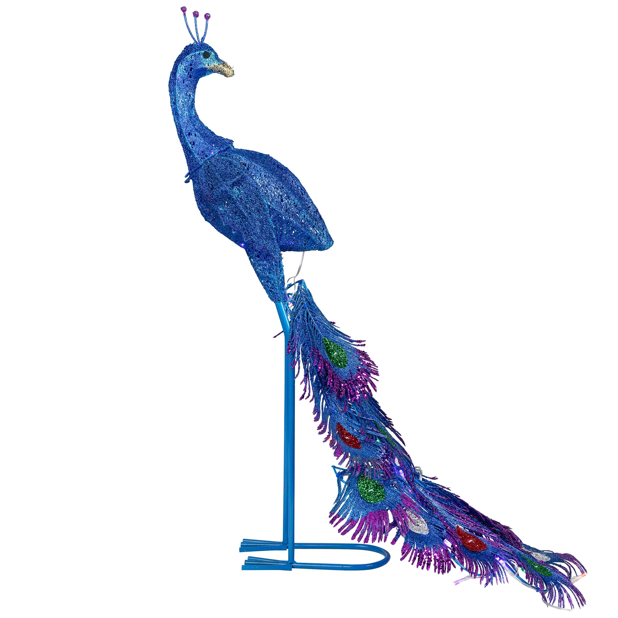 Northlight 36" Led Lighted Glittered Peacock Outdoor Yard Christmas Yard Art, One Size, Purple